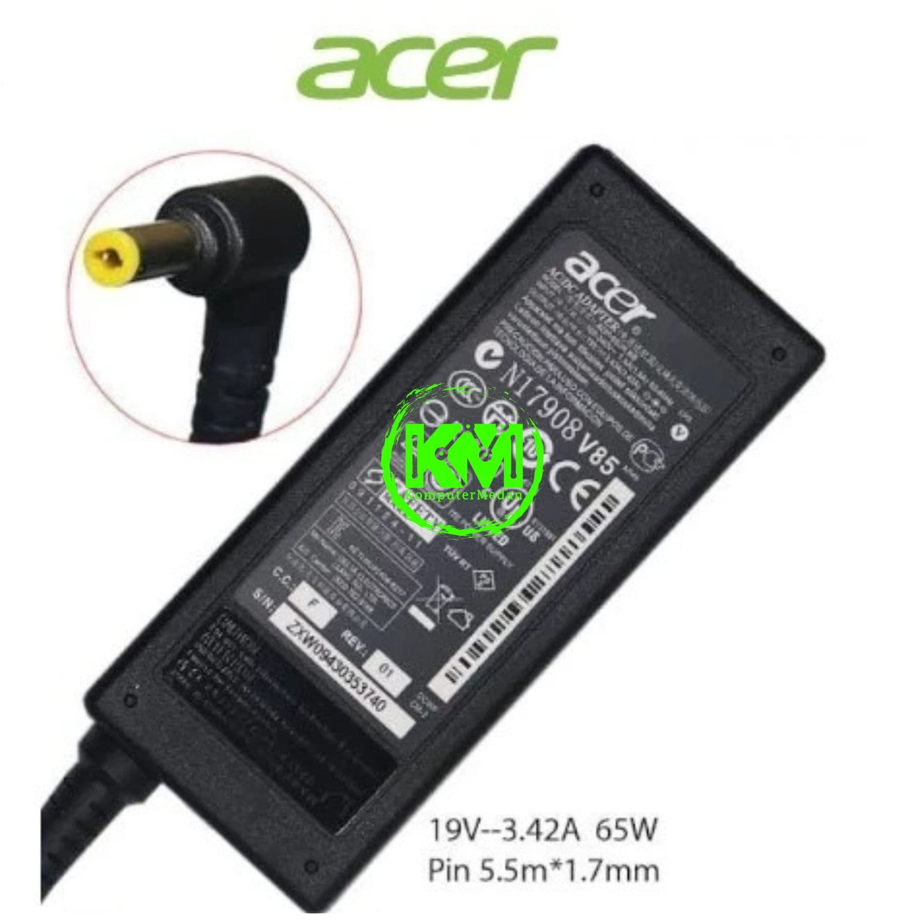 ACER ADAPTOR ORIGINAL 19V-3.42A (5.5*1.7) - Image 2