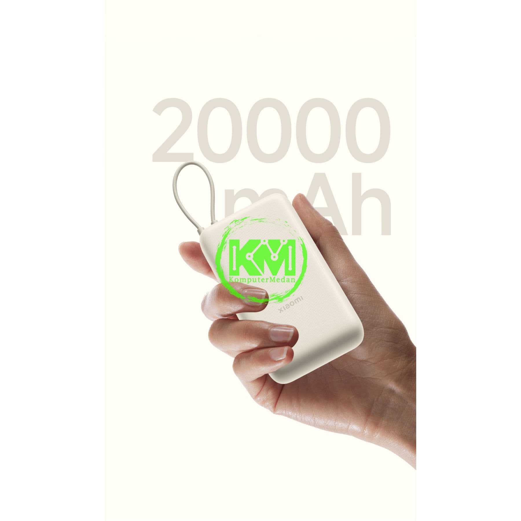 XIAOMI 33W POWER BANK 20000 MAH INTEGRATED CABLE - TAN - Image 4