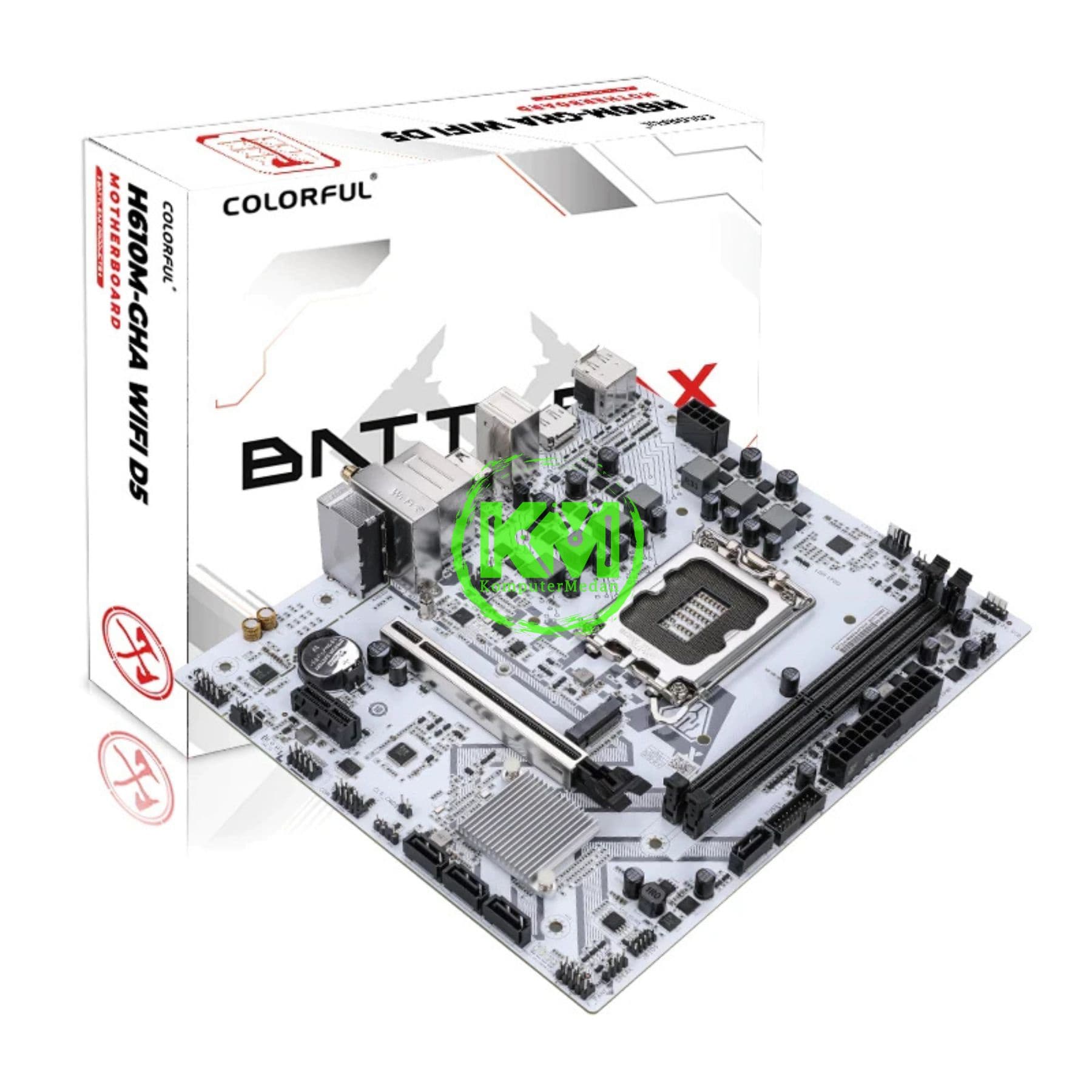 COLORFUL BATTLE-AX H610M-GHA WIFI V20 DDR5 (FULL WHITE SUPPORT ARGB) MOTHERBOARD
