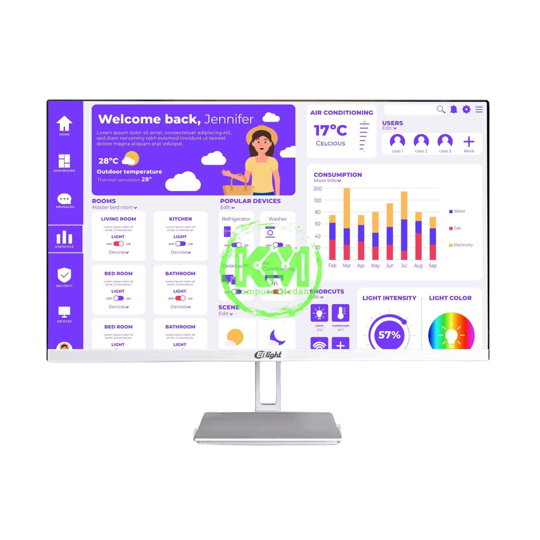 ENLIGHT EN324 (24") INCLUDE i3-7100 PC AIO