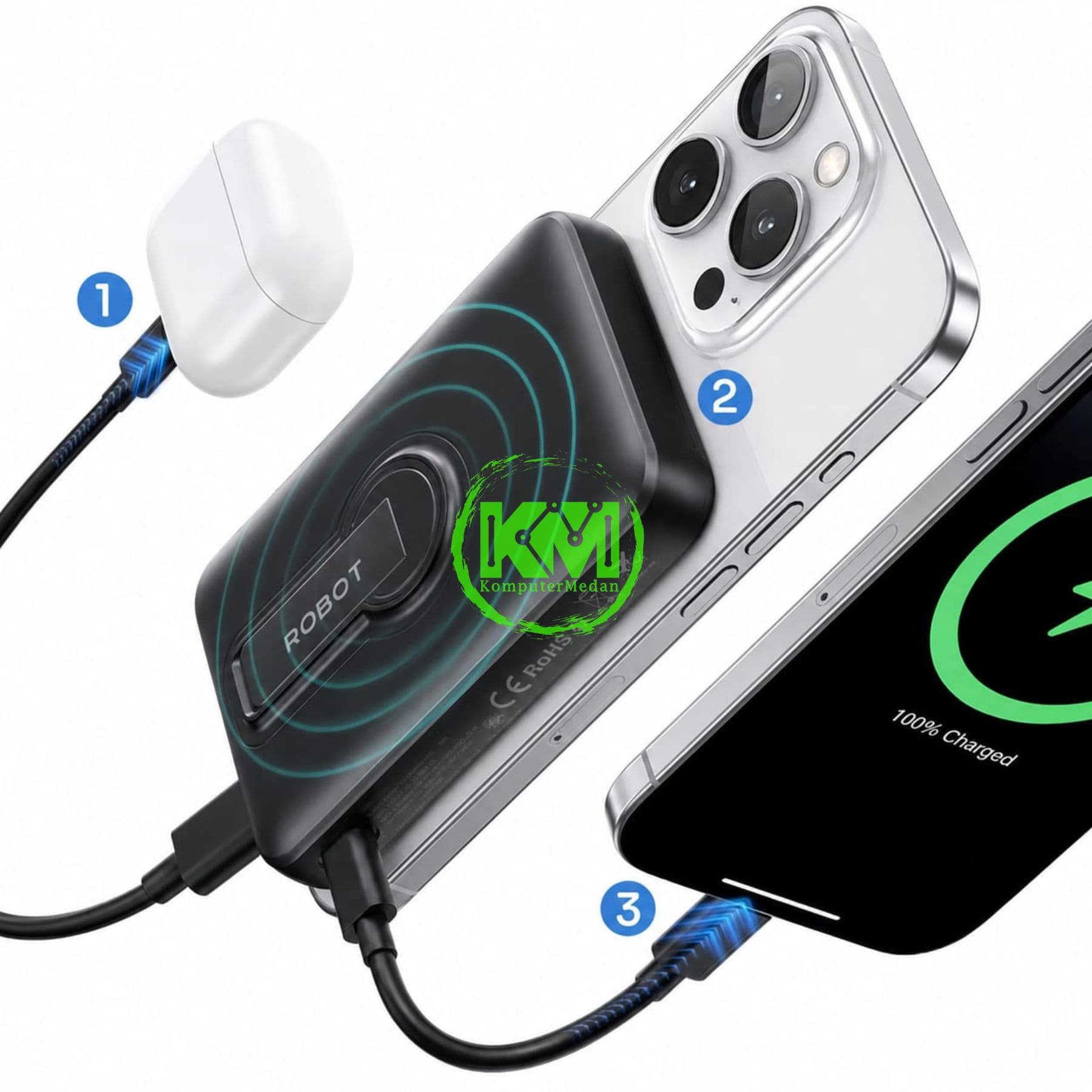 ROBOT POWER BANK RT15 MAGNETIC MAGSAFE - Image 3