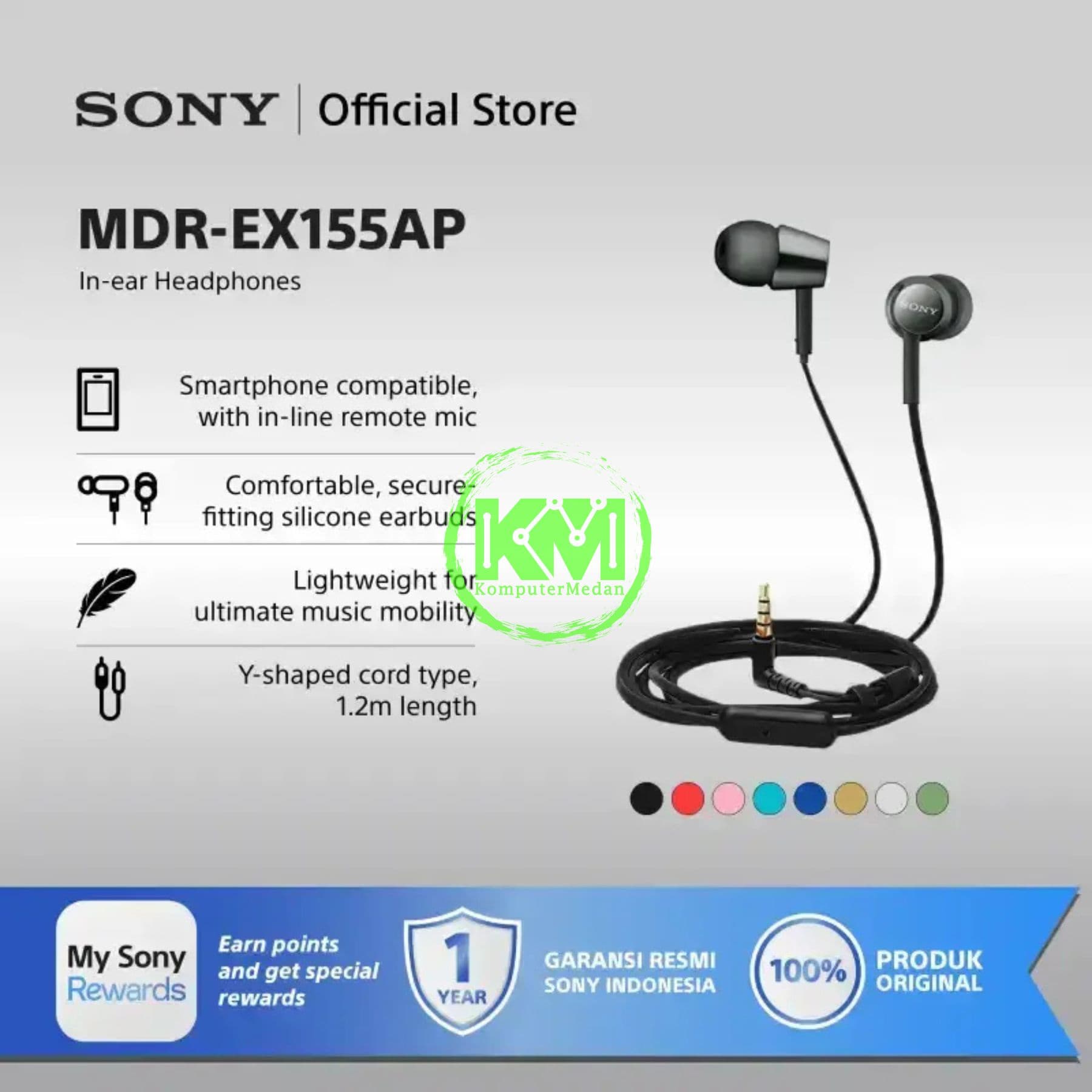 SONY MDR-EX15AP IN-EAR HEADPHONE BZE - BLACK (VE) - Image 2