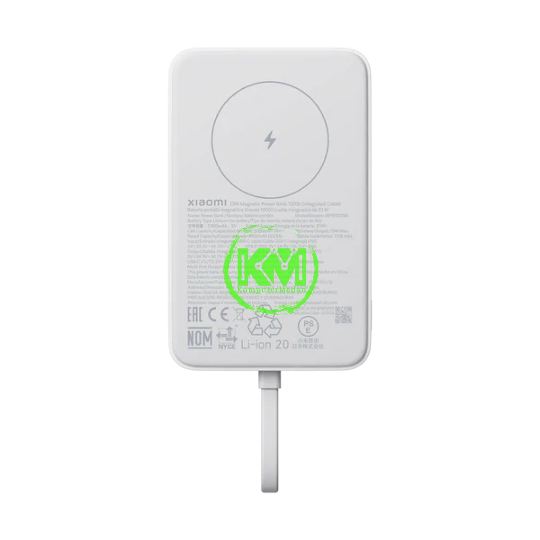 XIAOMI 33W MAGNETIC POWERBANK 10000MAH (INTEGRATED CABLE) WHITE - Image 2