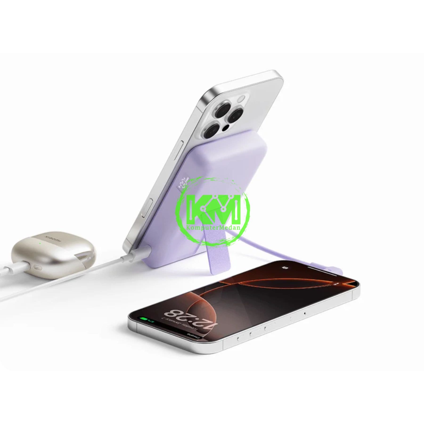 XIAOMI MAGNETIC POWERBANK 10000 WITH BUILT-IN STAND PURPLE - Image 4