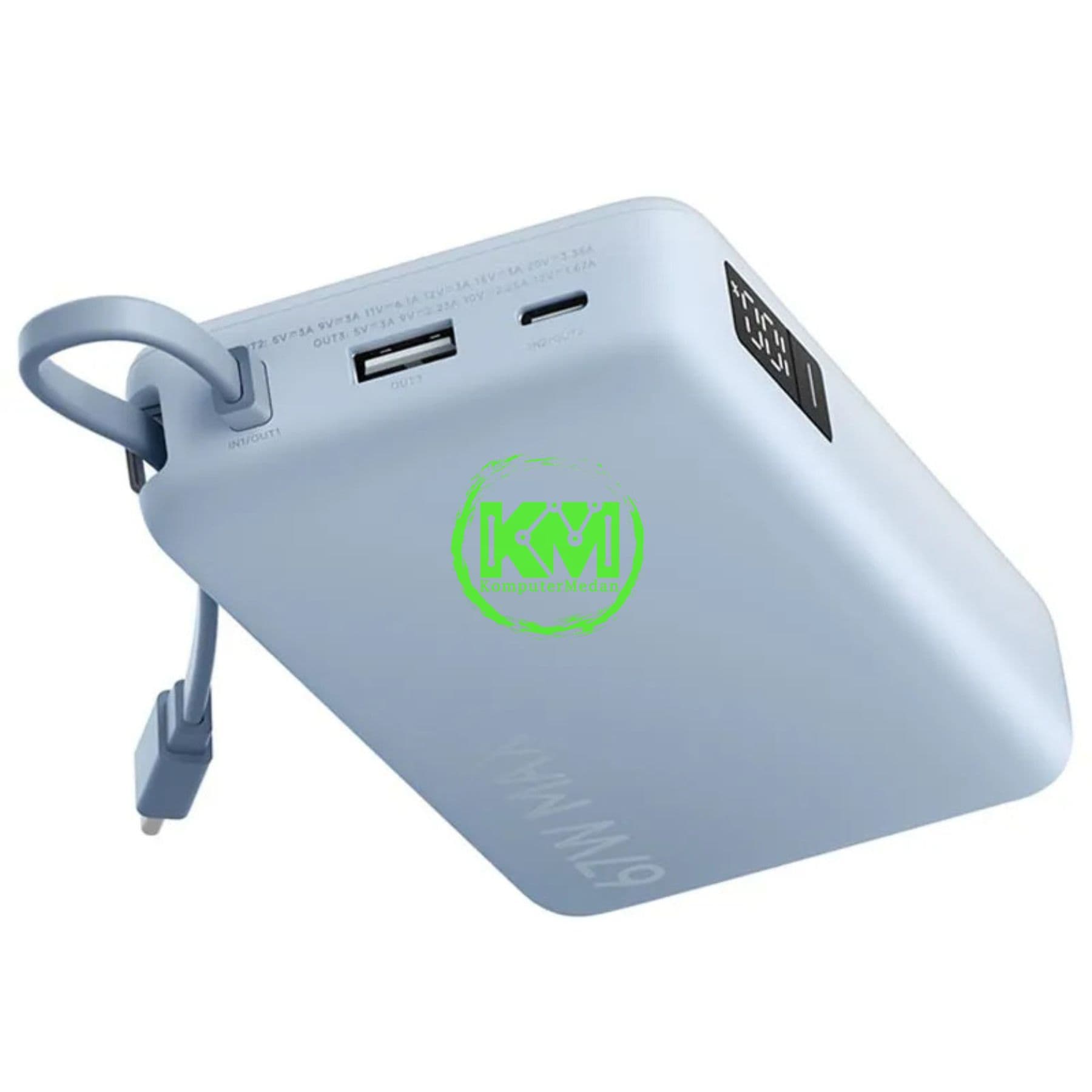 XIAOMI 67W POWERBANK 20000 (INTEGRATED CABLE) ICE BLUE - Image 2