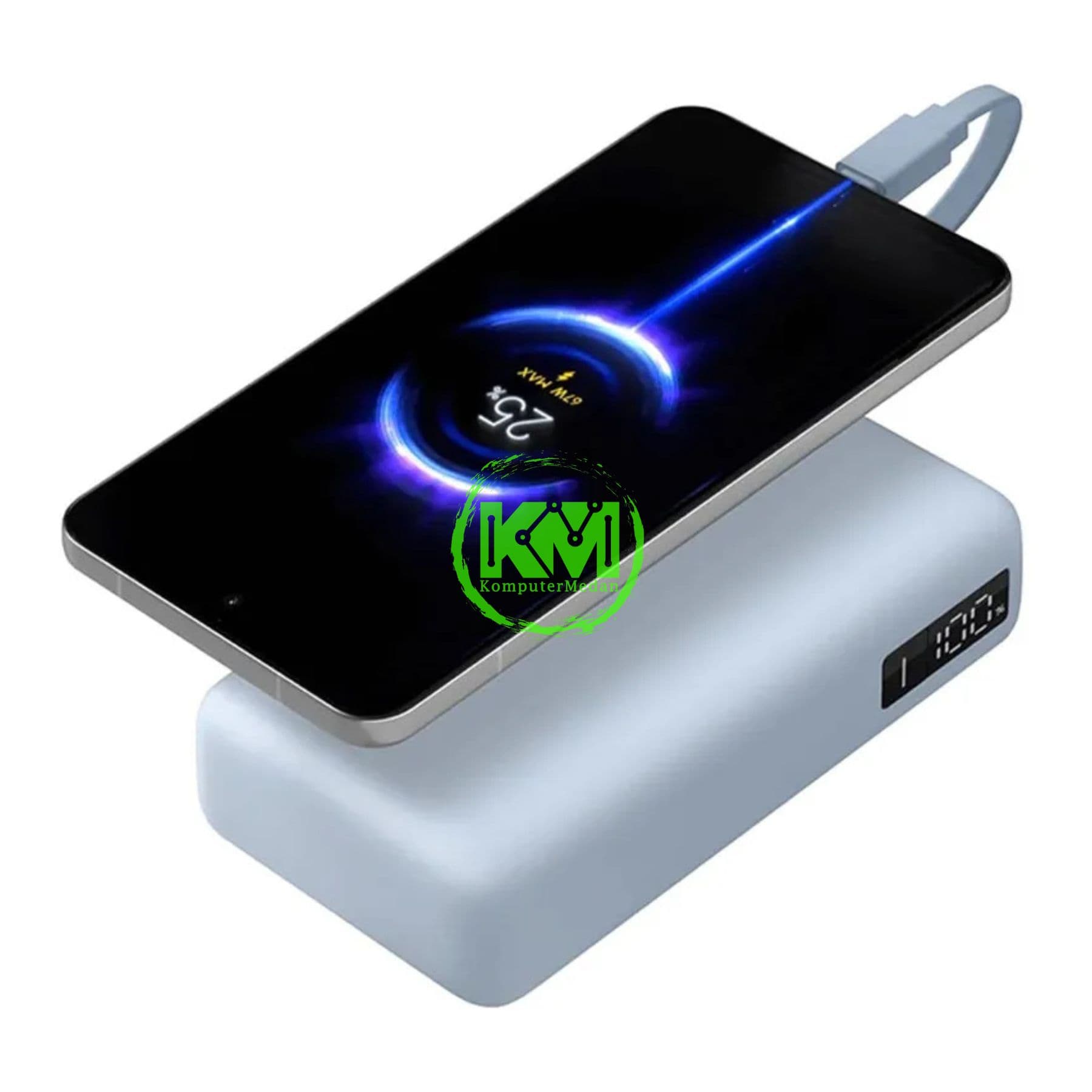 XIAOMI 67W POWERBANK 20000 (INTEGRATED CABLE) ICE BLUE - Image 5