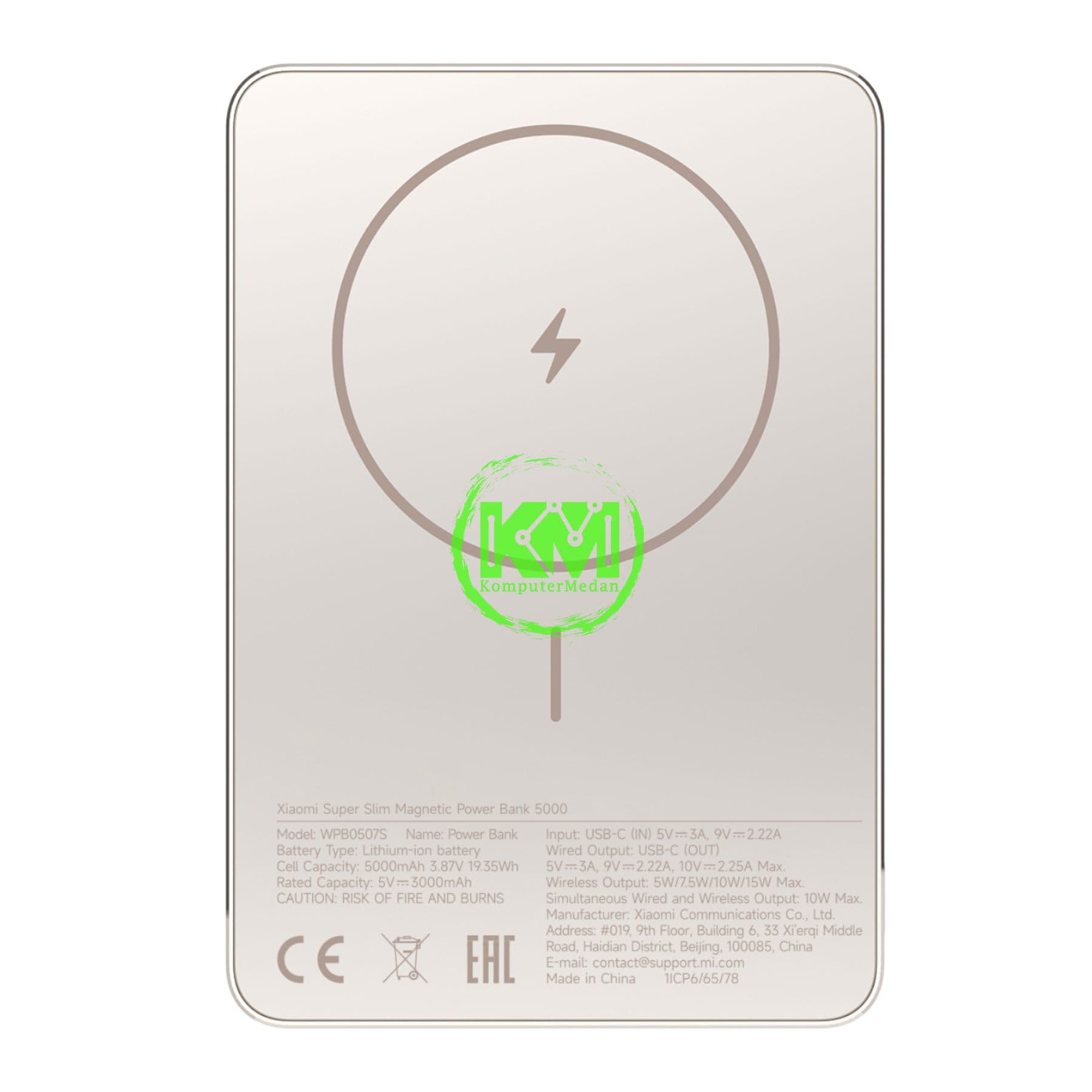XIAOMI SUPER SLIM MAGNETIC POWERBANK 5000 - GOLD - Image 1