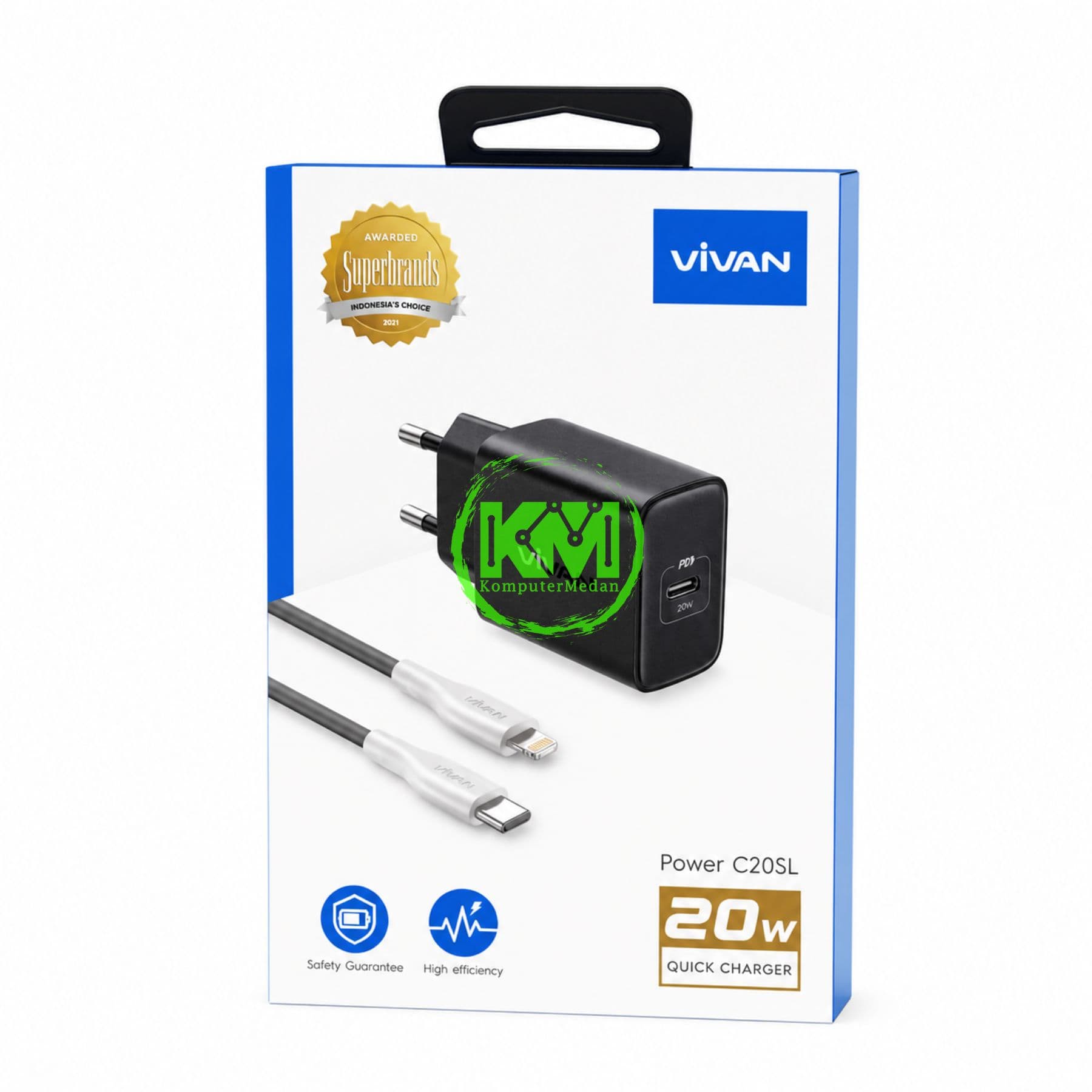 VIVAN CHARGER C20SL (PD 20W, FREE KABEL C TO LIGHTNING)