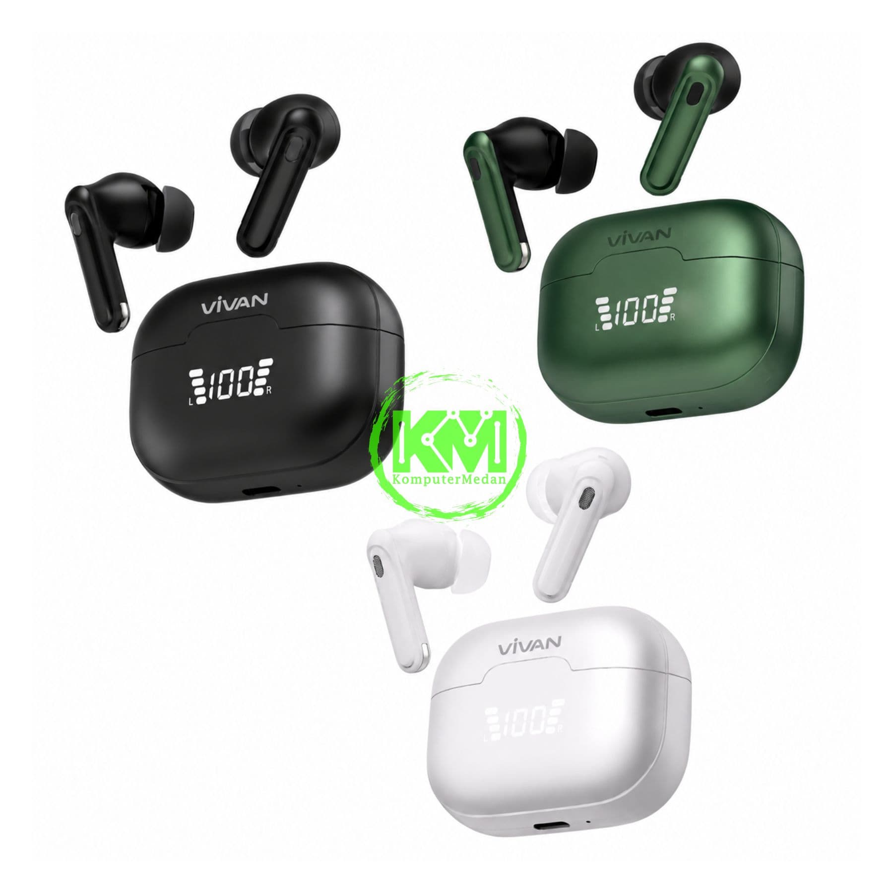 VIVAN EARBUDS INFINITY GT6 ( BT 6.0, 38MS, ADAPTIVE ANC, WOOK AUDIO, BATTERY DISPLAY,40 JAM DAYA TAHAN ) - Image 1