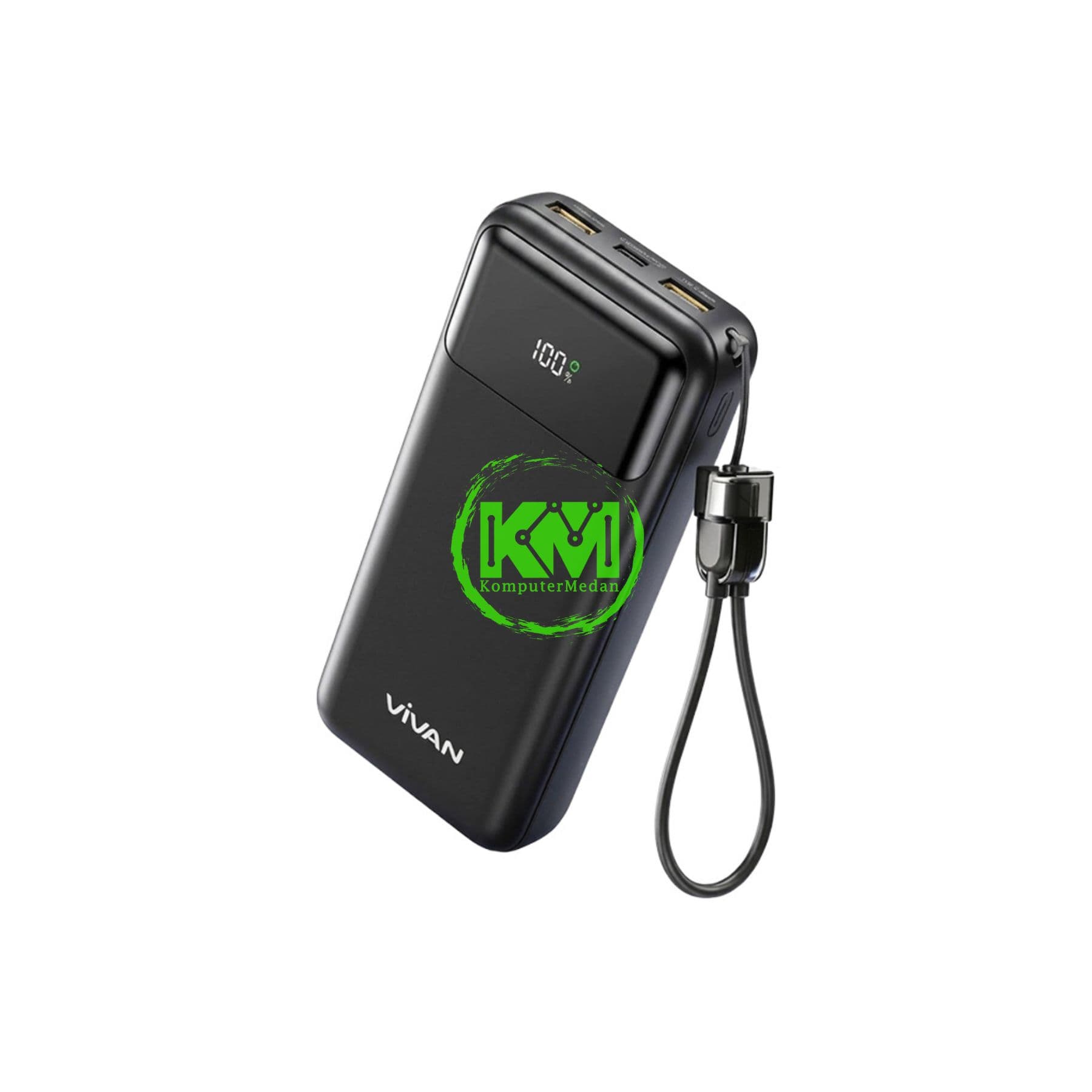 VIVAN POWERBANK VPB D21 LED DIGITAL ( 10.000MAH, 22.5W FAST CHARGING, INPUT C & MICRO, OUTPUT 2x A & C, CCC CERTIFIED ) - Image 1