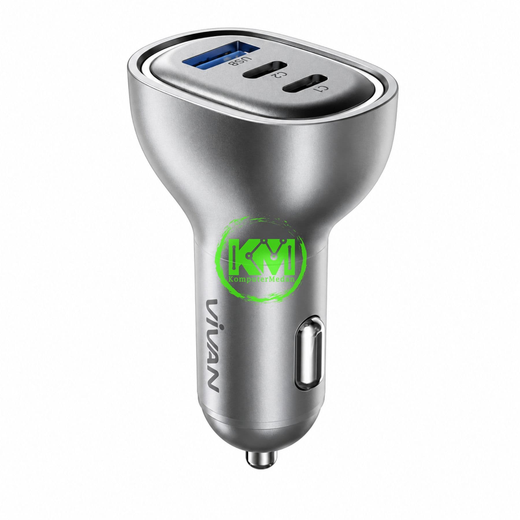 VIVAN CAR CHARGER CCQ05 ( OUTPUT 2.4A, 2x TYPE C, 1x TYPE A, AMBIEST RGB ) - Image 2
