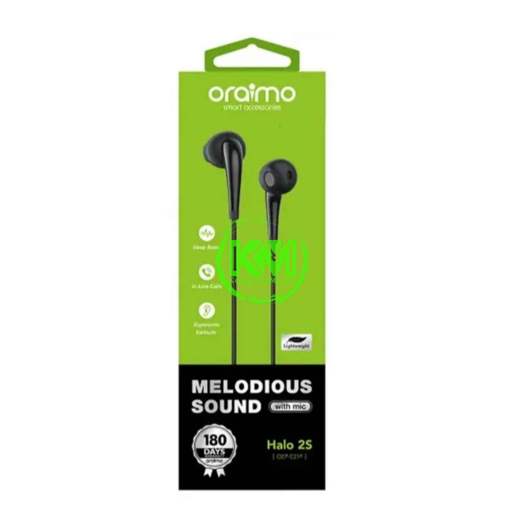 ORAIMO EARPHONE OEP-E21 - BLACK - Image 1