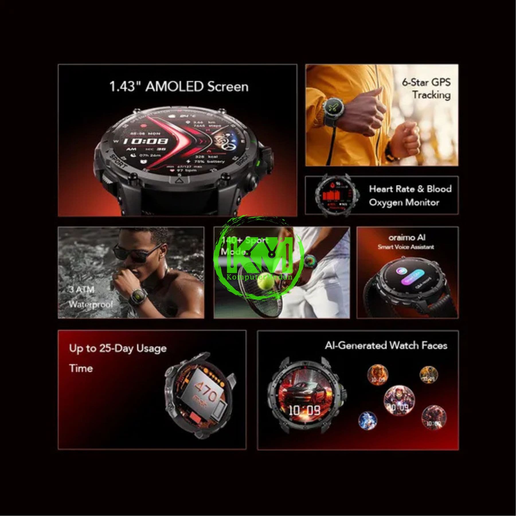 ORAIMO SMART WATCH OSW-852H - Image 9