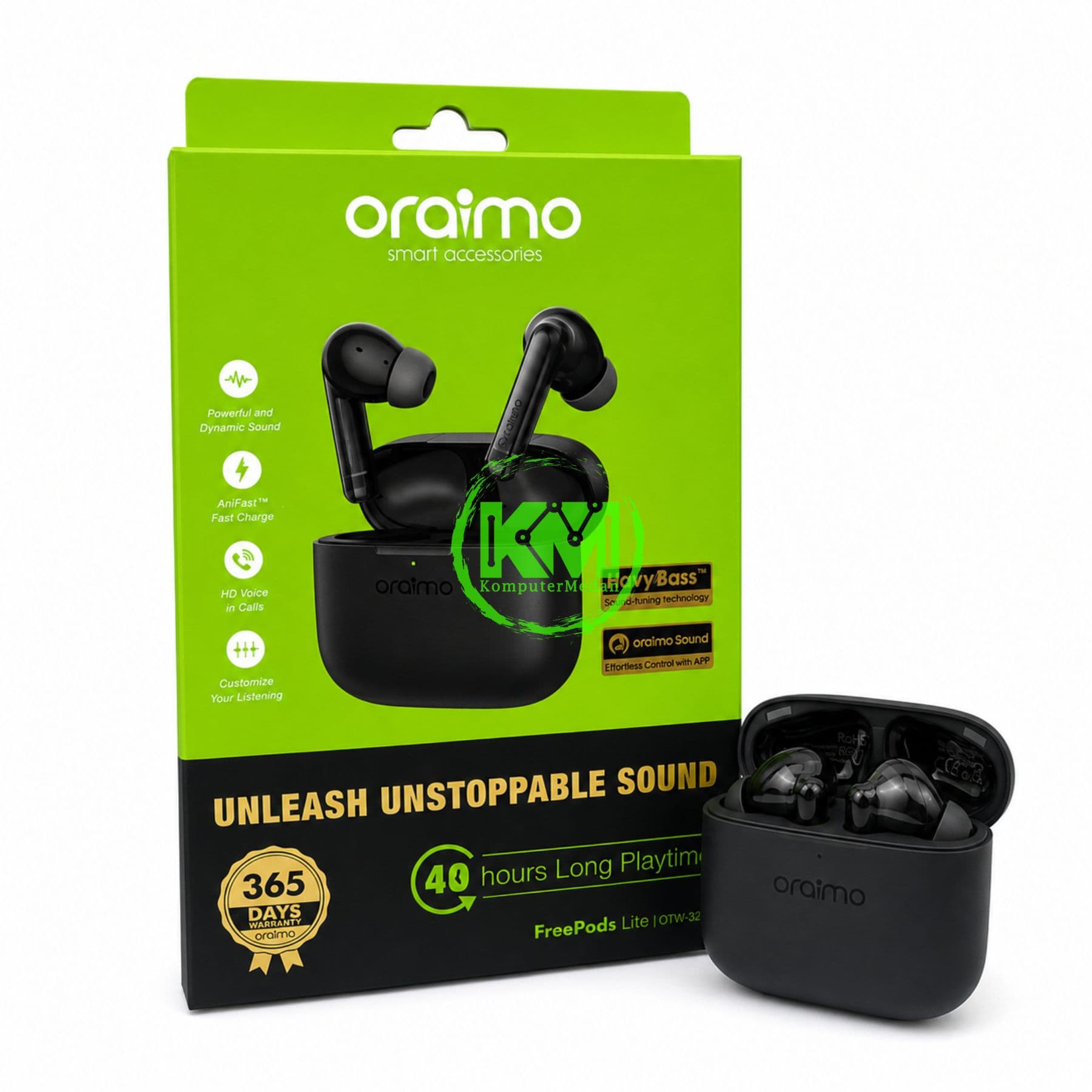 ORAIMO TWS BLUETOOTH OTW-330 ( BLACK )