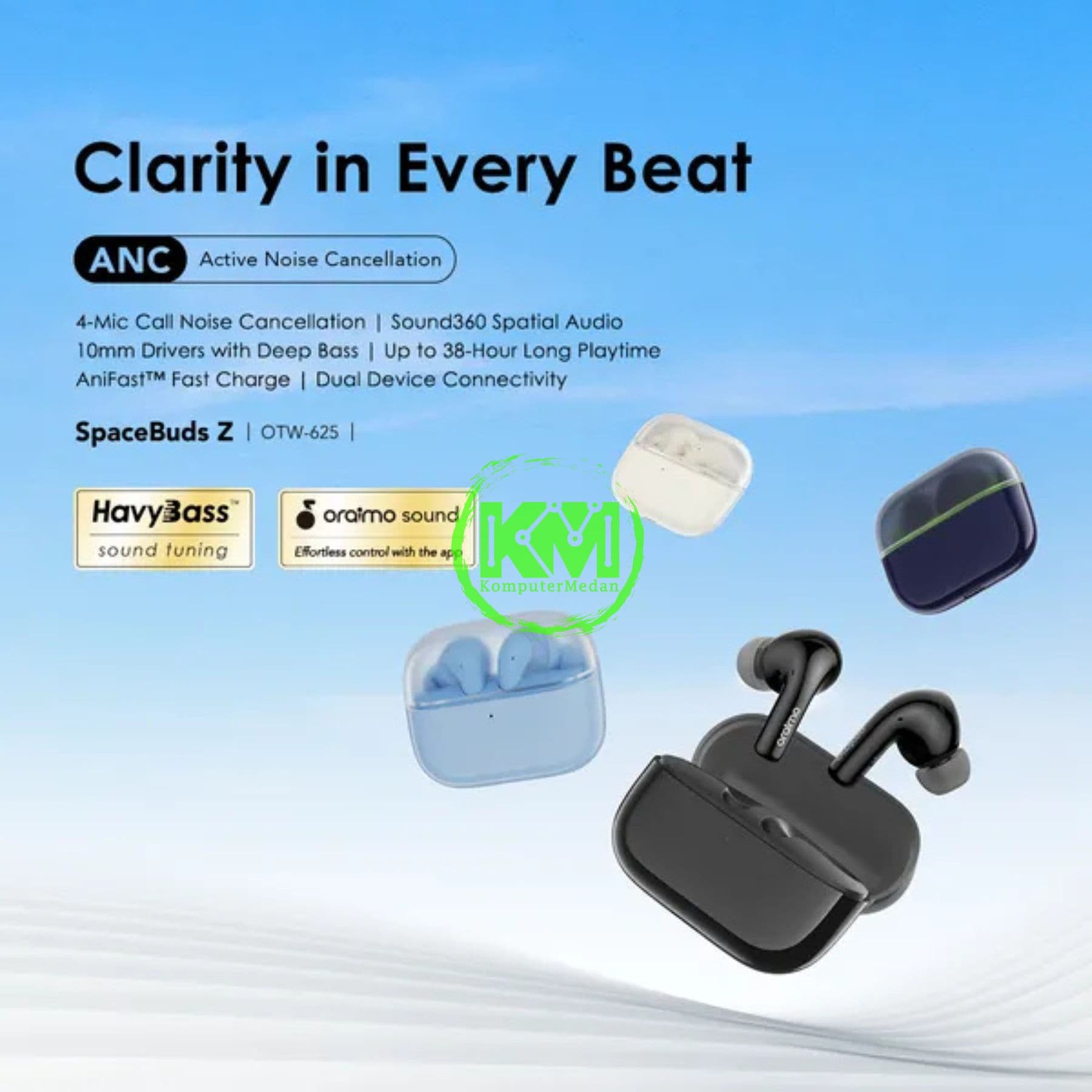 ORAIMO TWS BLUETOOTH EARPHONE OTW-625 ( LIGHT GOLD ) - Image 2
