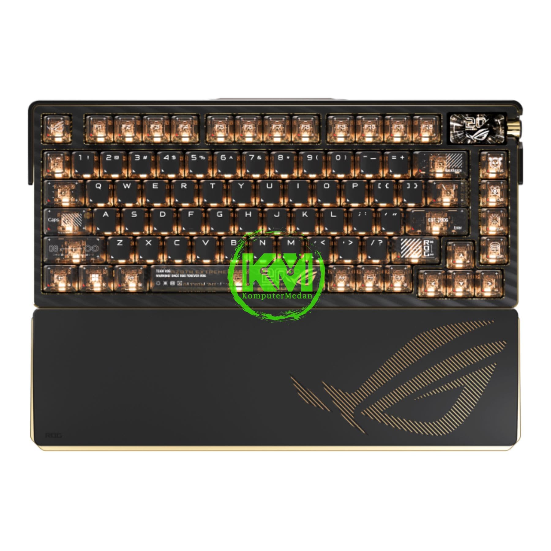 ASUS KEYBOARD M709 ROG AZOTH EXTREME E20/NXSW/US/PBT/KB, ROG NX MECHANICAL - GOLD ON BLACK - Image 1