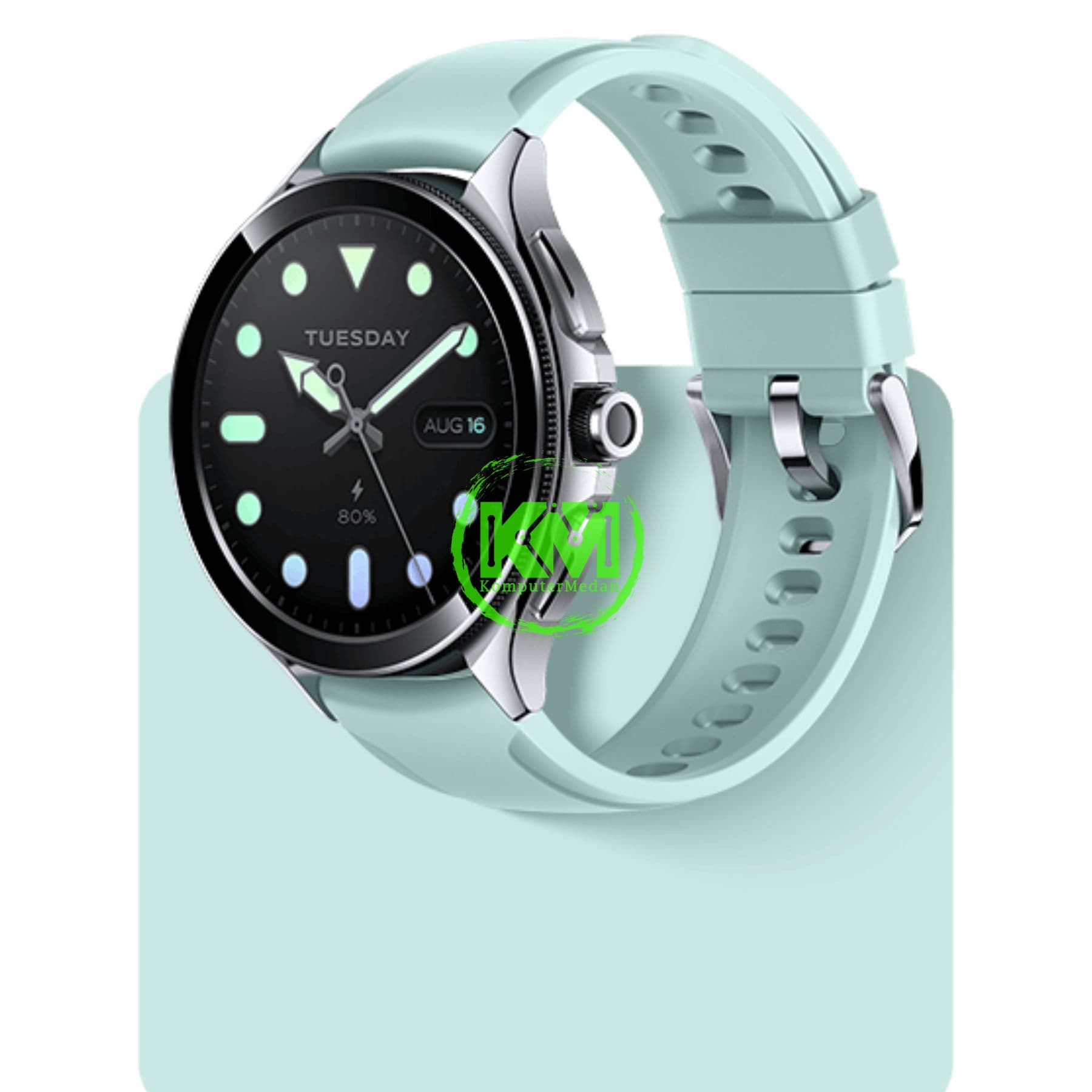 XIAOMI WATCH FLORA GREEN FLUORORUBBER STRAP - Image 2