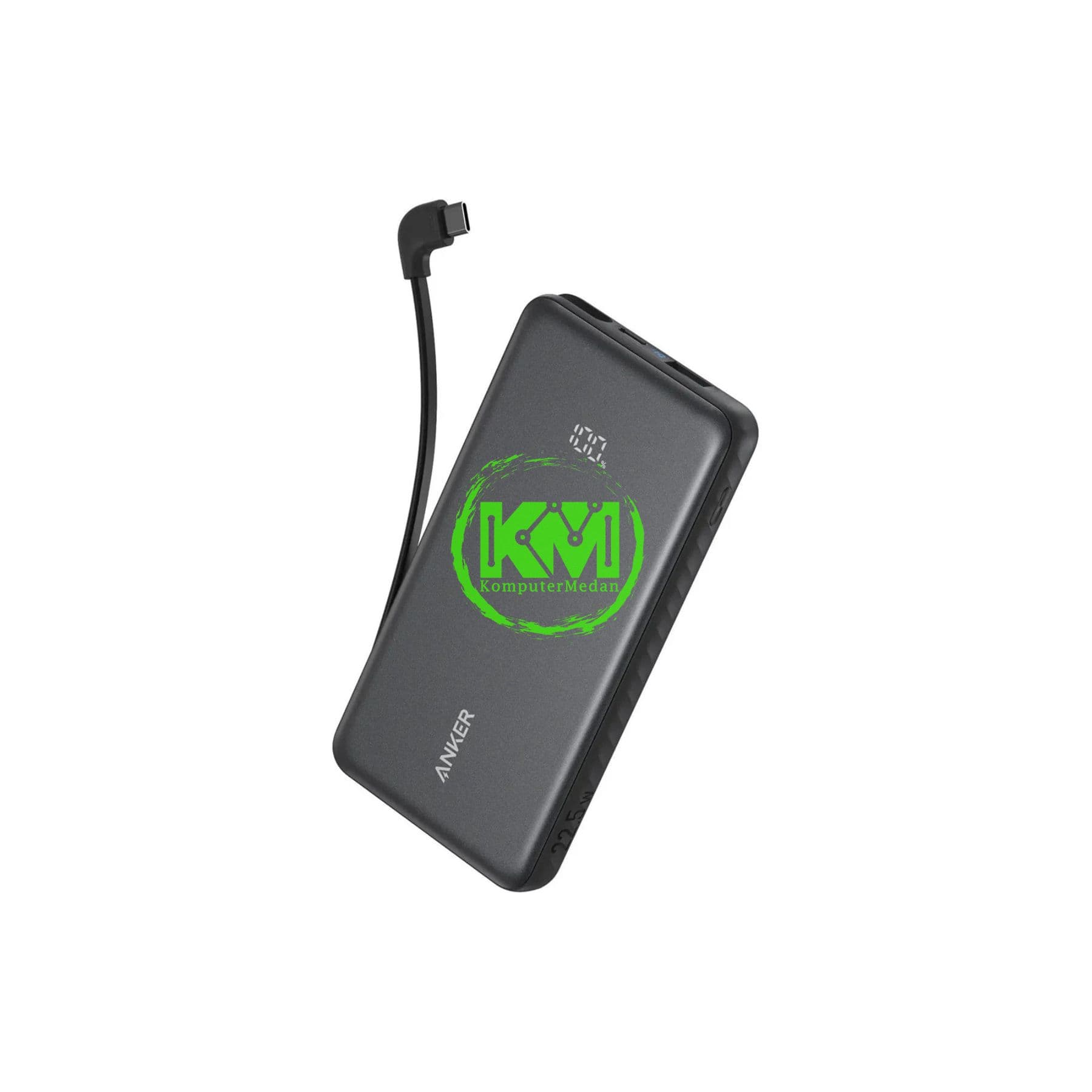 ANKER ZOLO POWER BANK 10000MAH 22.5W BUILT-IN USB-C CABLE A110D BLACK