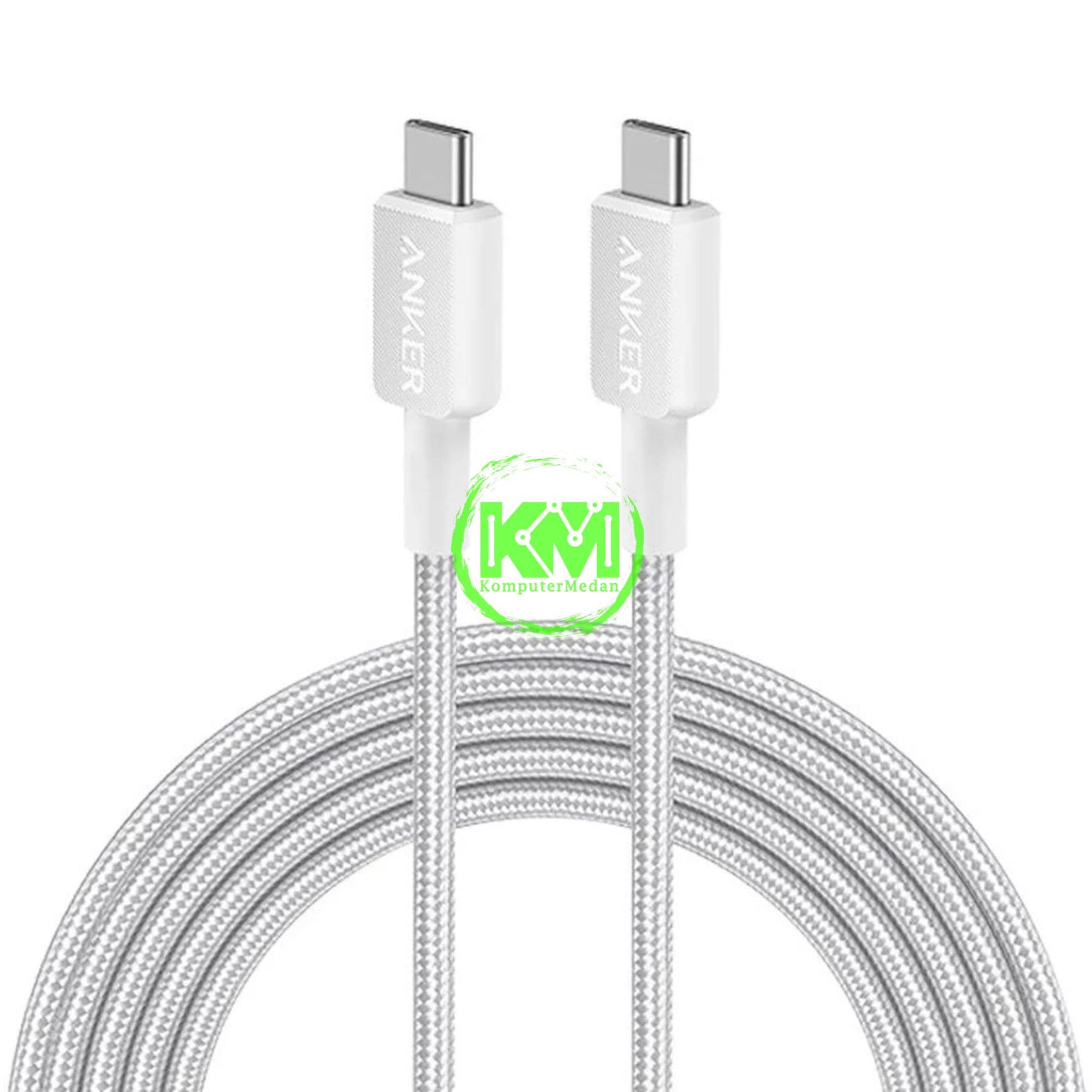 ANKER 322 USB-C TO USB-C (3FT BRAIDED) - A81F5 WHITE - Image 1