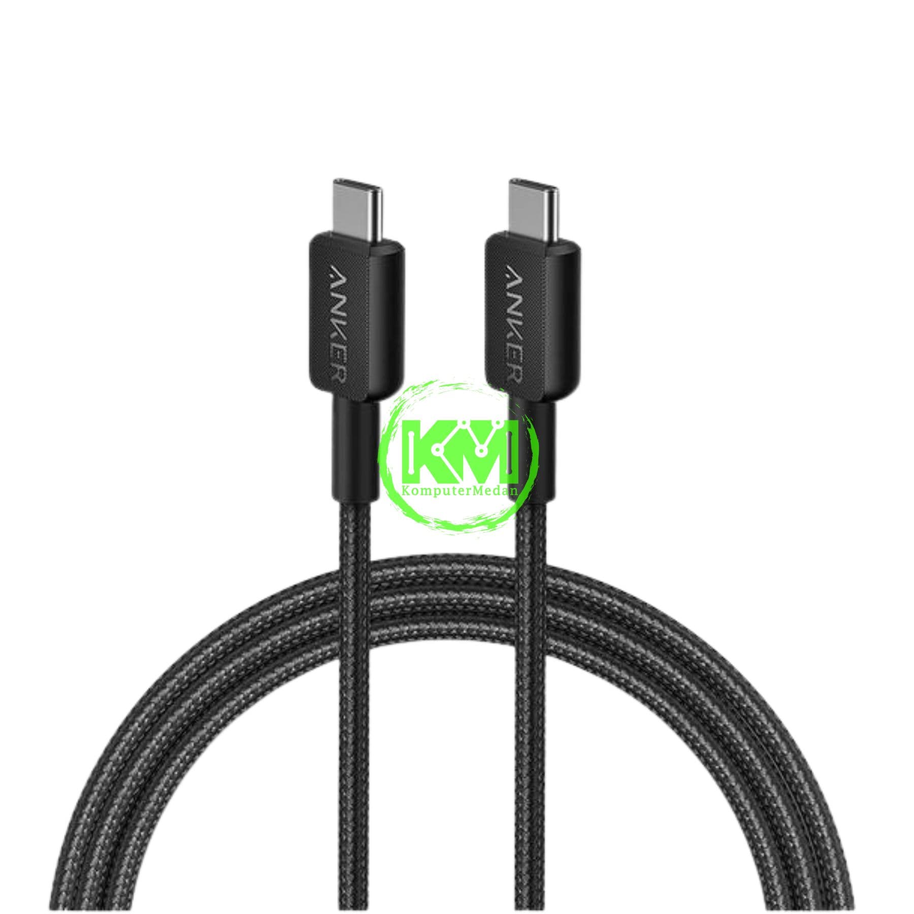 ANKER 322 USB-C TO USB-C CABLE (6FT BRAIDED) - A81F6 BLACK - Image 1