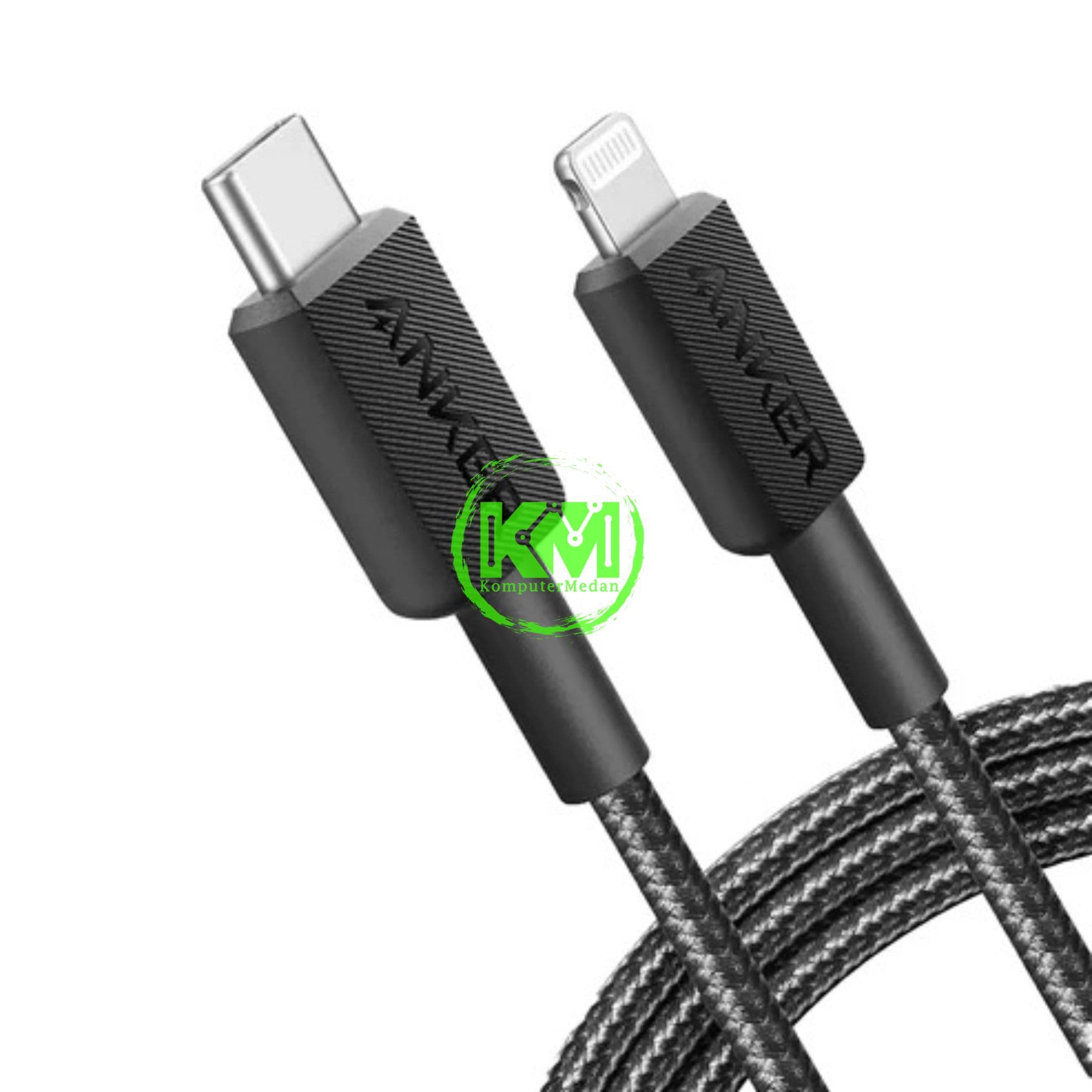 ANKER 322 USB-C LIGHTNING CABLE (6FT BRAIDED BLACK) - A81B6 BLACK - Image 3