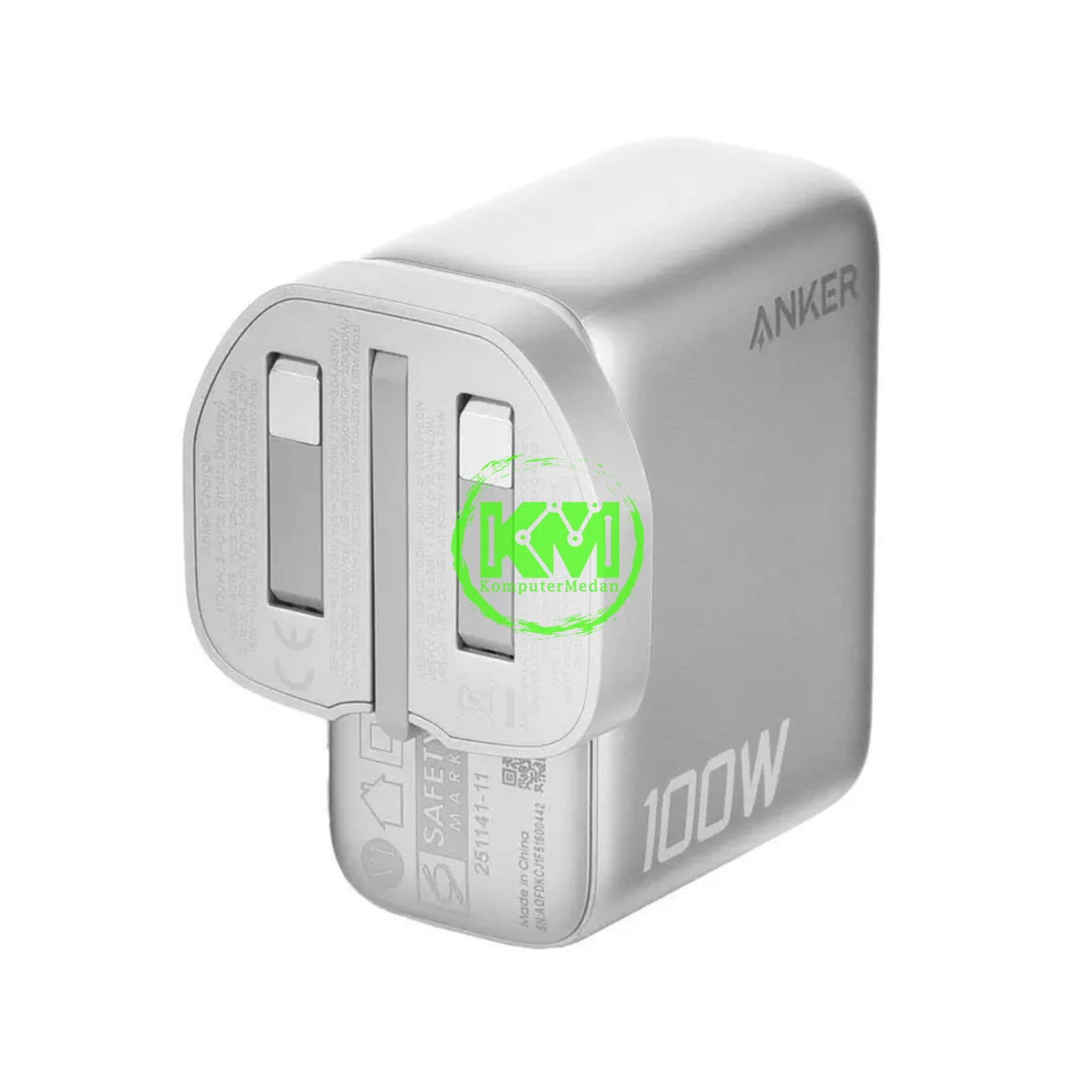 ANKER CHARGER (100W, 3 PORTS, SMART DISPLAY) - B121B SILVER - Image 5