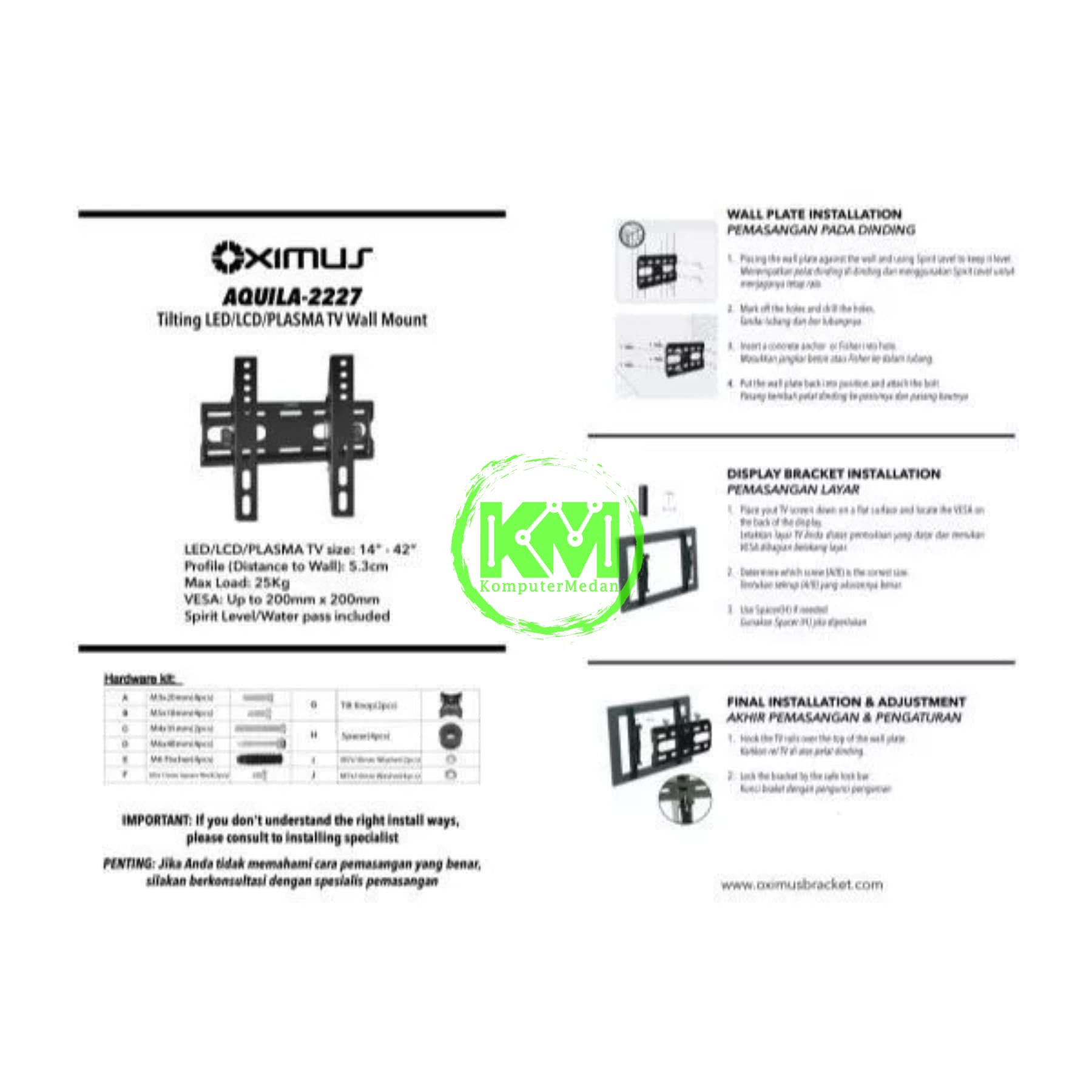 OXIMUS AQUILA 2227 WALL BRACKET - Image 4