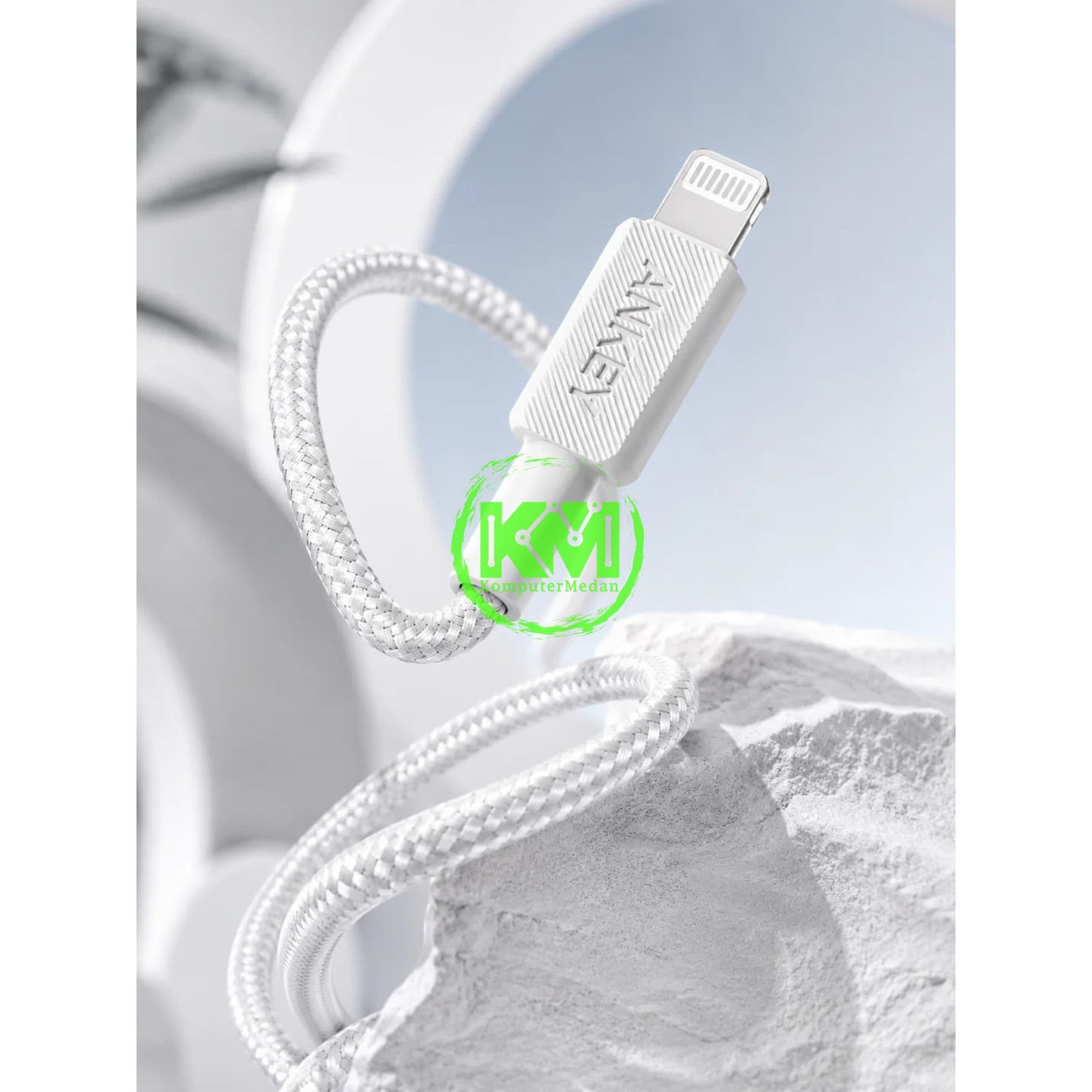 ANKER 322 USB-C TO LIGHTNING CABLE (6FT BRAIDED WHITE) - A81B6 WHITE - Image 4