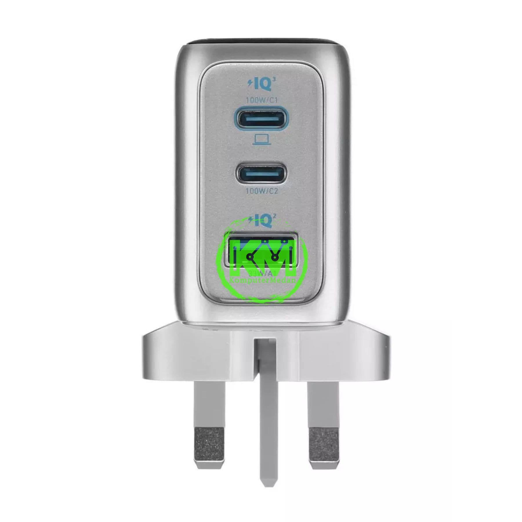 ANKER CHARGER (100W, 3 PORTS, SMART DISPLAY) - B121B SILVER - Image 3