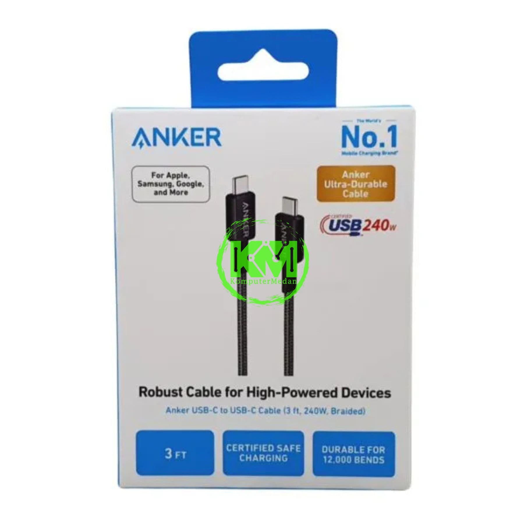 ANKER USB-C TO USB-C CABLE (1M, 240W) - A8060 BLACK