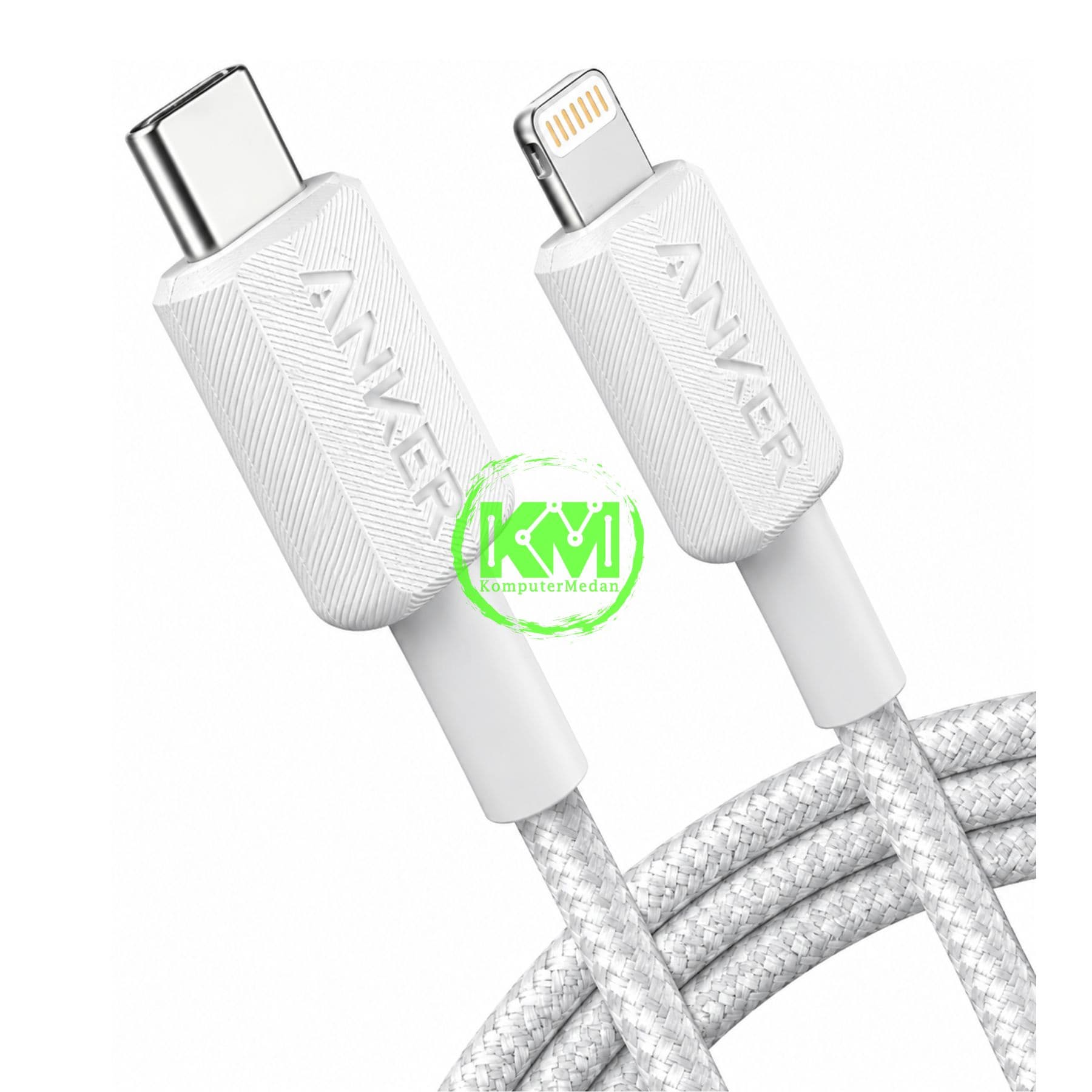 ANKER 322 USB-C TO LIGHTNING CABLE (6FT BRAIDED WHITE) - A81B6 WHITE - Image 3