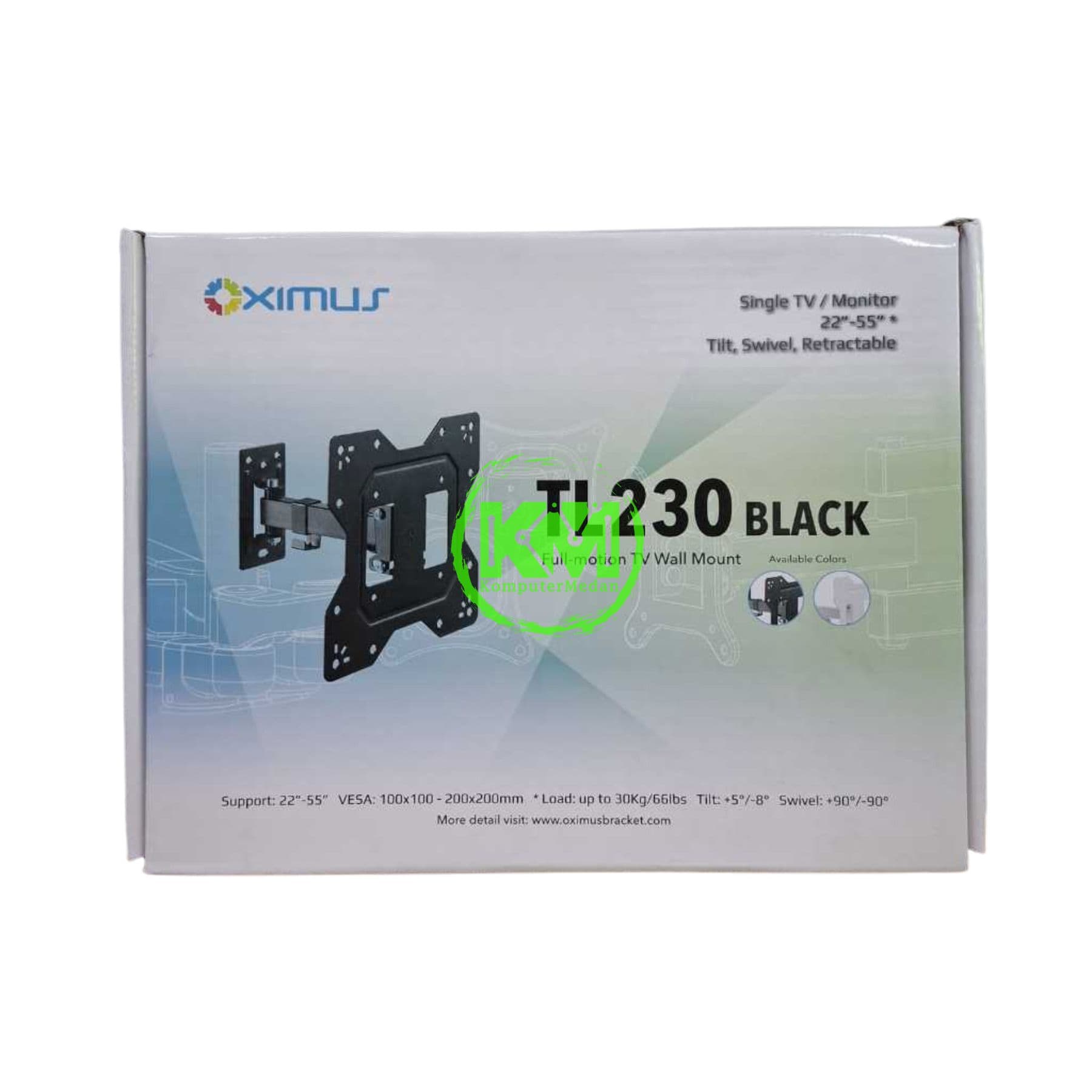 OXIMUS TL230 WALL BRACKET BLACK - Image 1