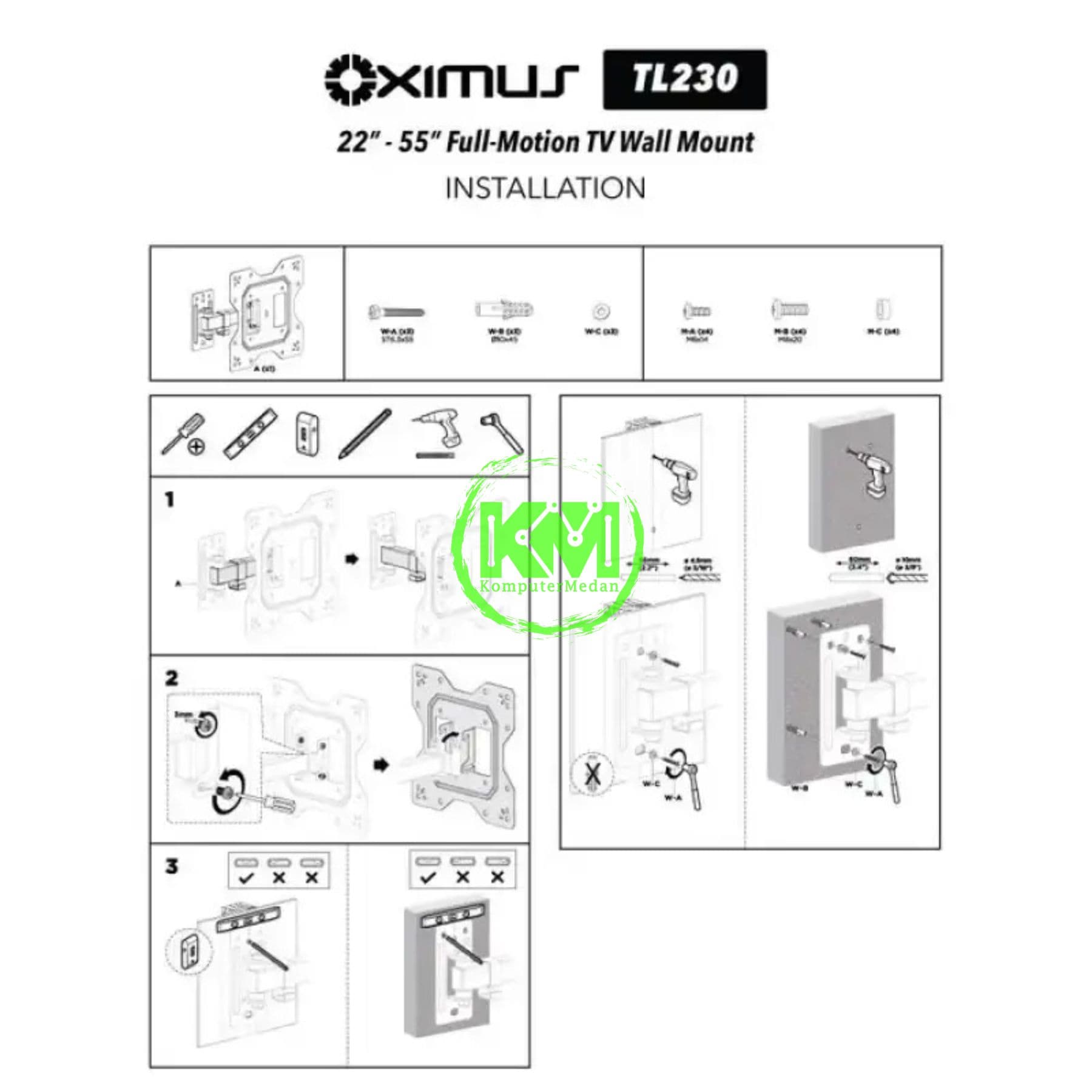 OXIMUS TL230 WALL BRACKET BLACK - Image 4