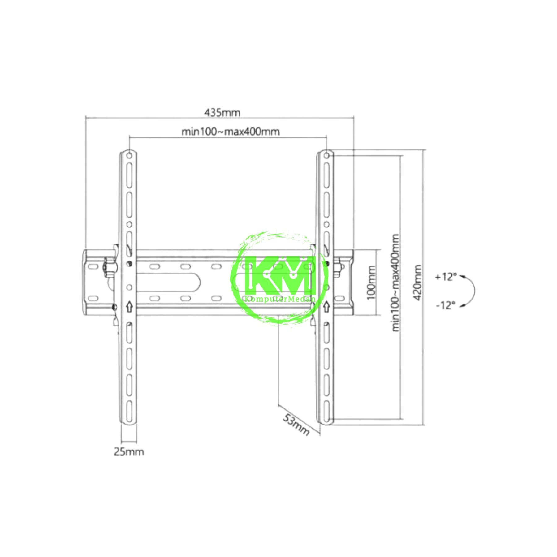 OXIMUS TL420 WALL BRACKET BLACK - Image 4