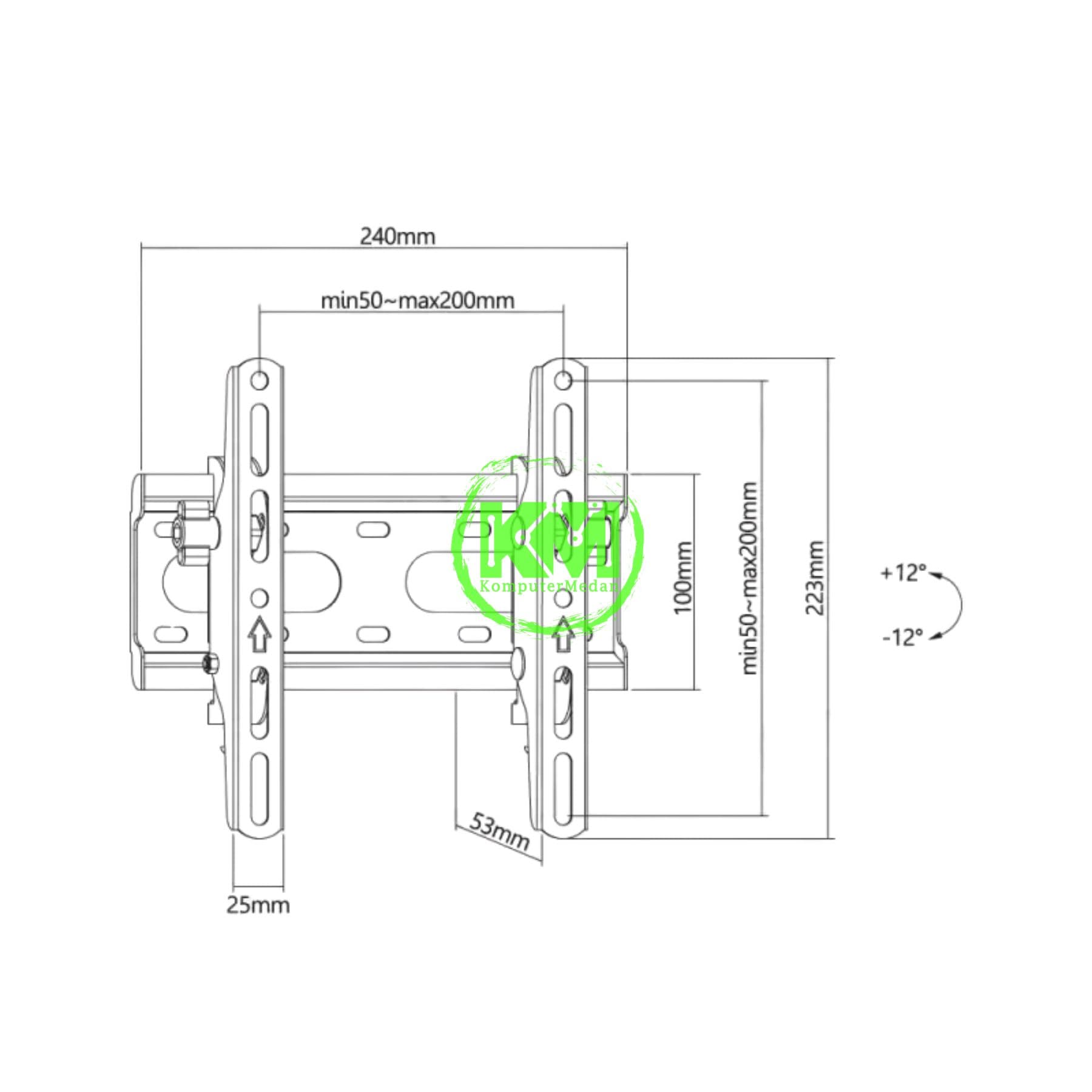 OXIMUS TL220 WALL BRACKET WHITE - Image 3