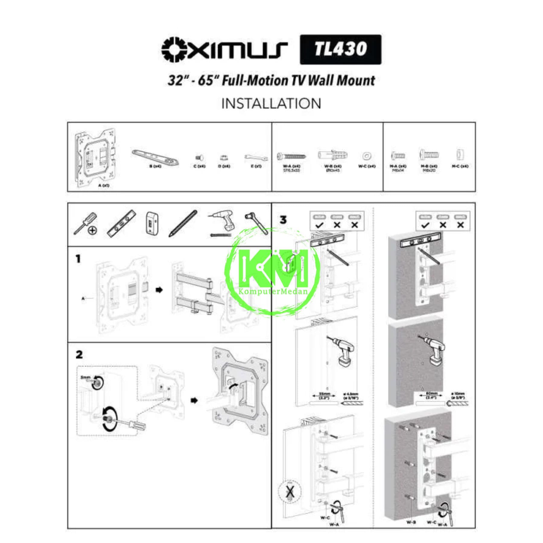 OXIMUS TL430 WALL BRACKET BLACK - Image 4