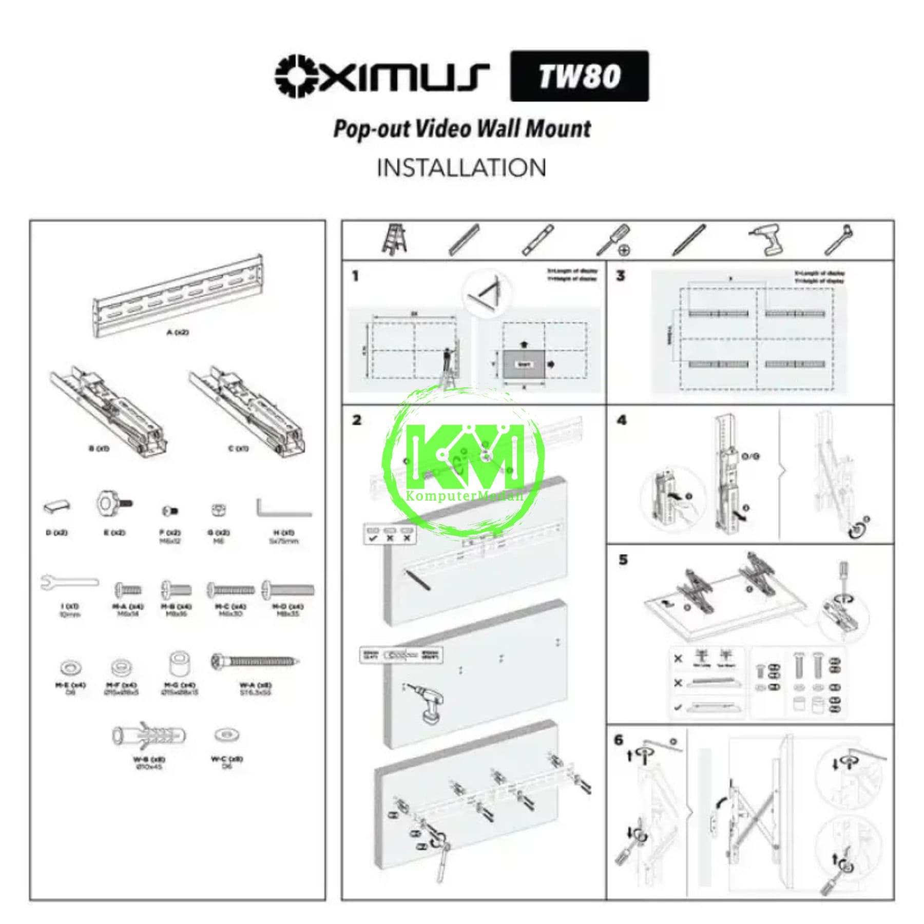 OXIMUS TW80 WALL BRACKET BLACK - Image 4