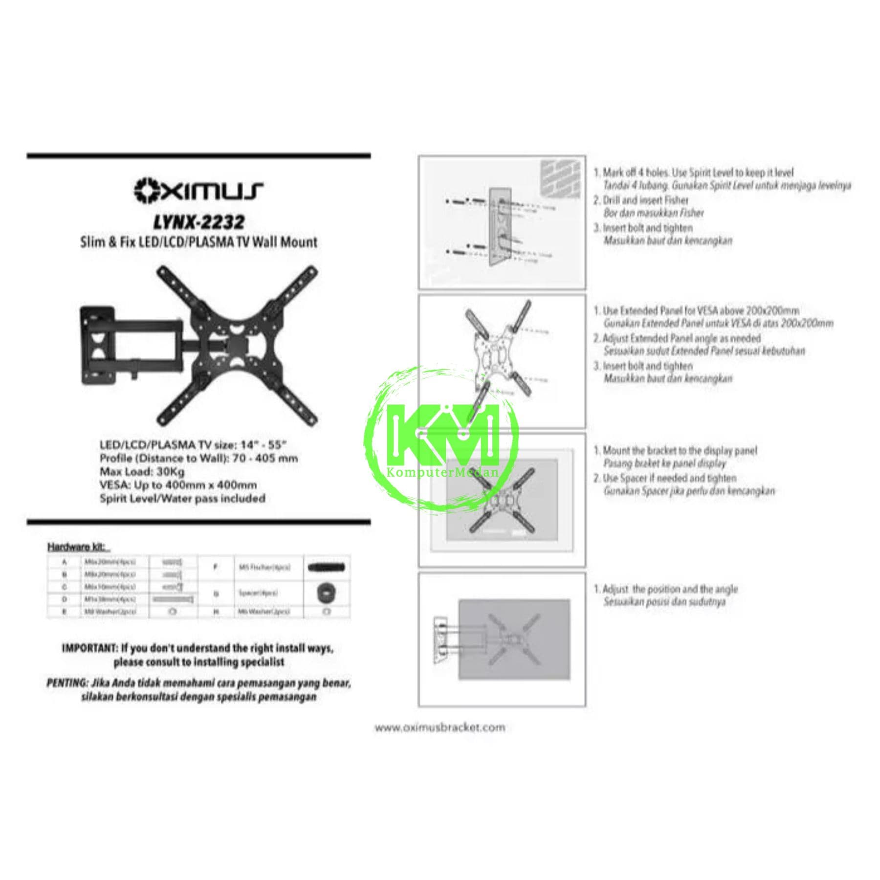 OXIMUS LYNX2232 WALL BRACKET - Image 3