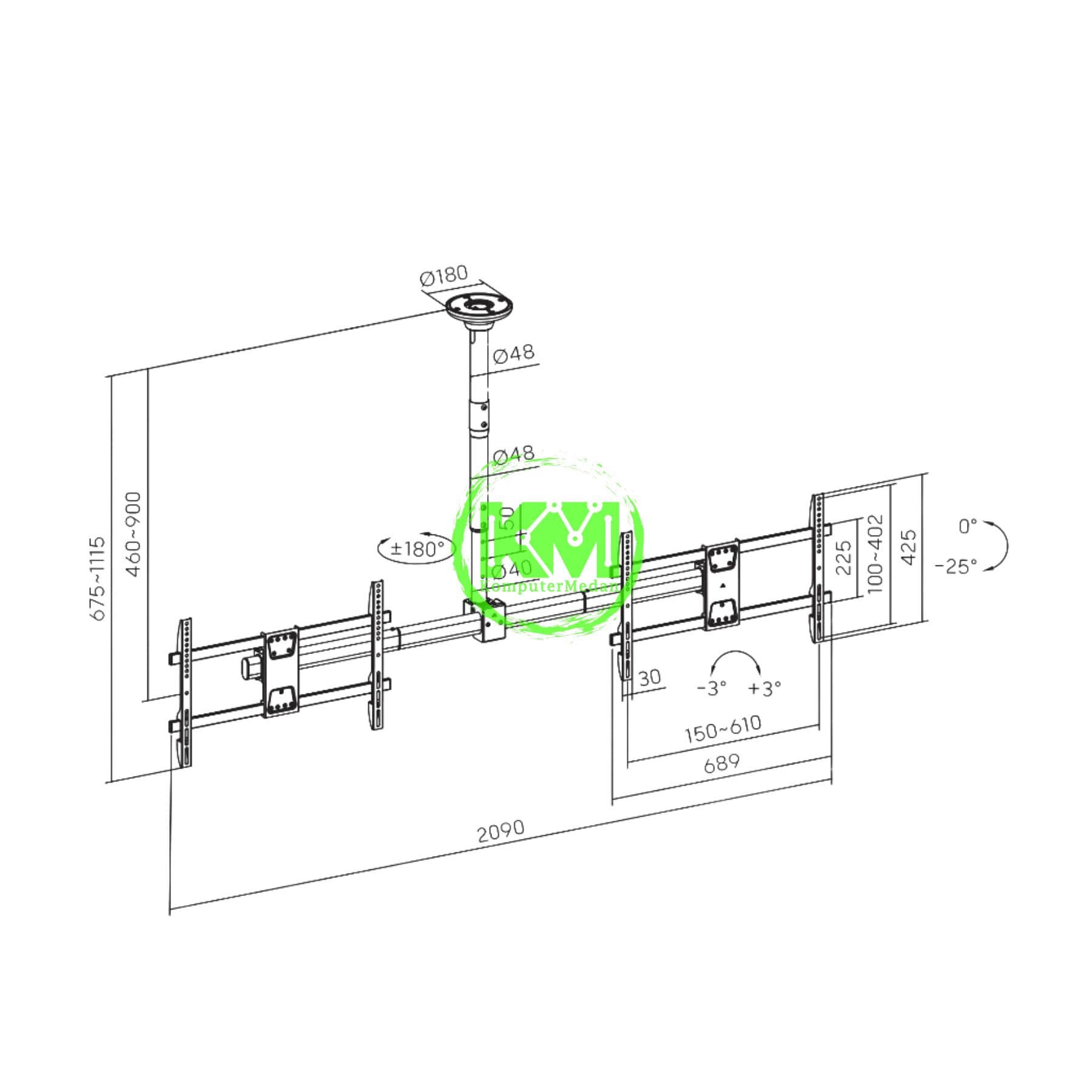 OXIMUS CB15S CEILING BRACKET - Image 3