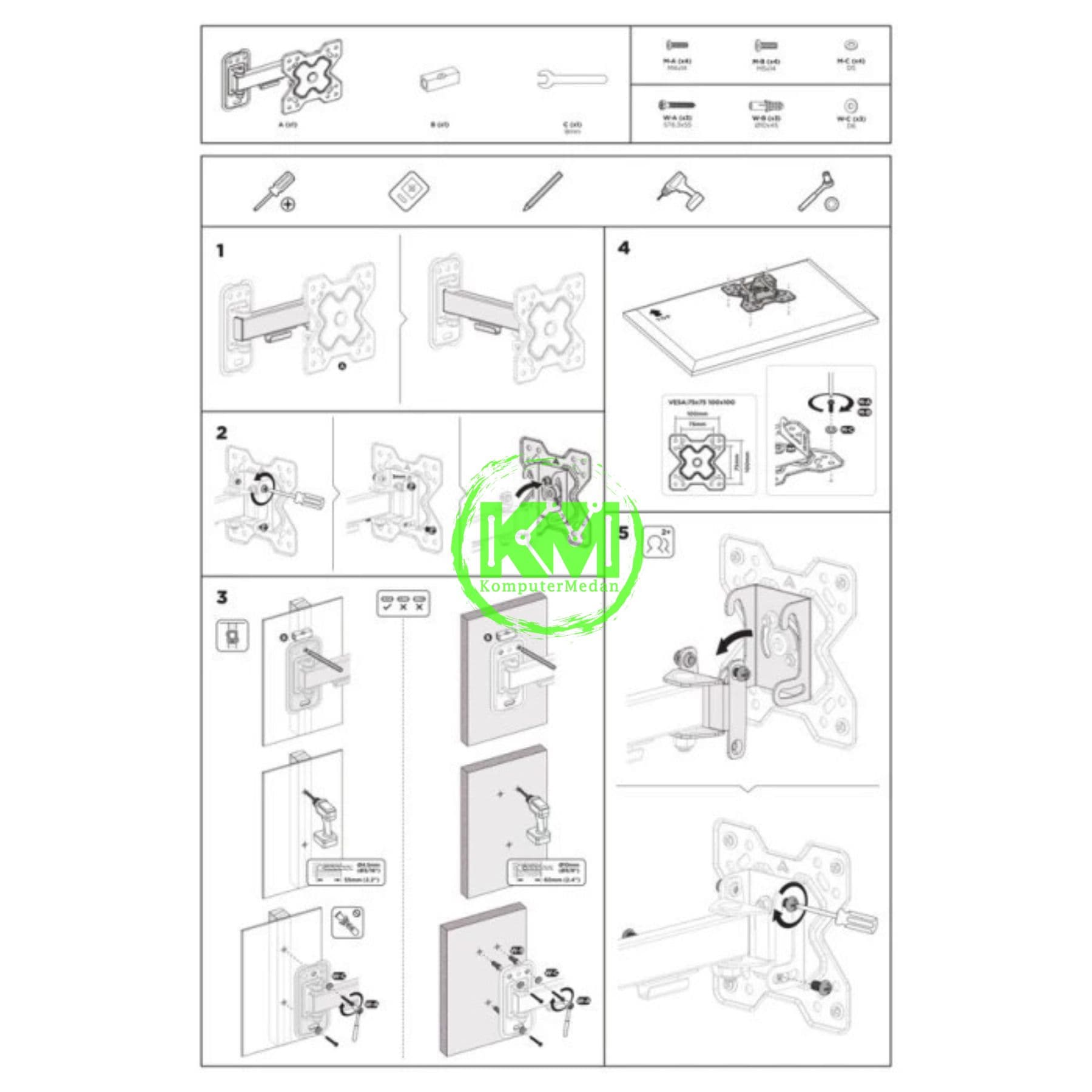 OXIMUS L10A WALL BRACKET BLACK - Image 3