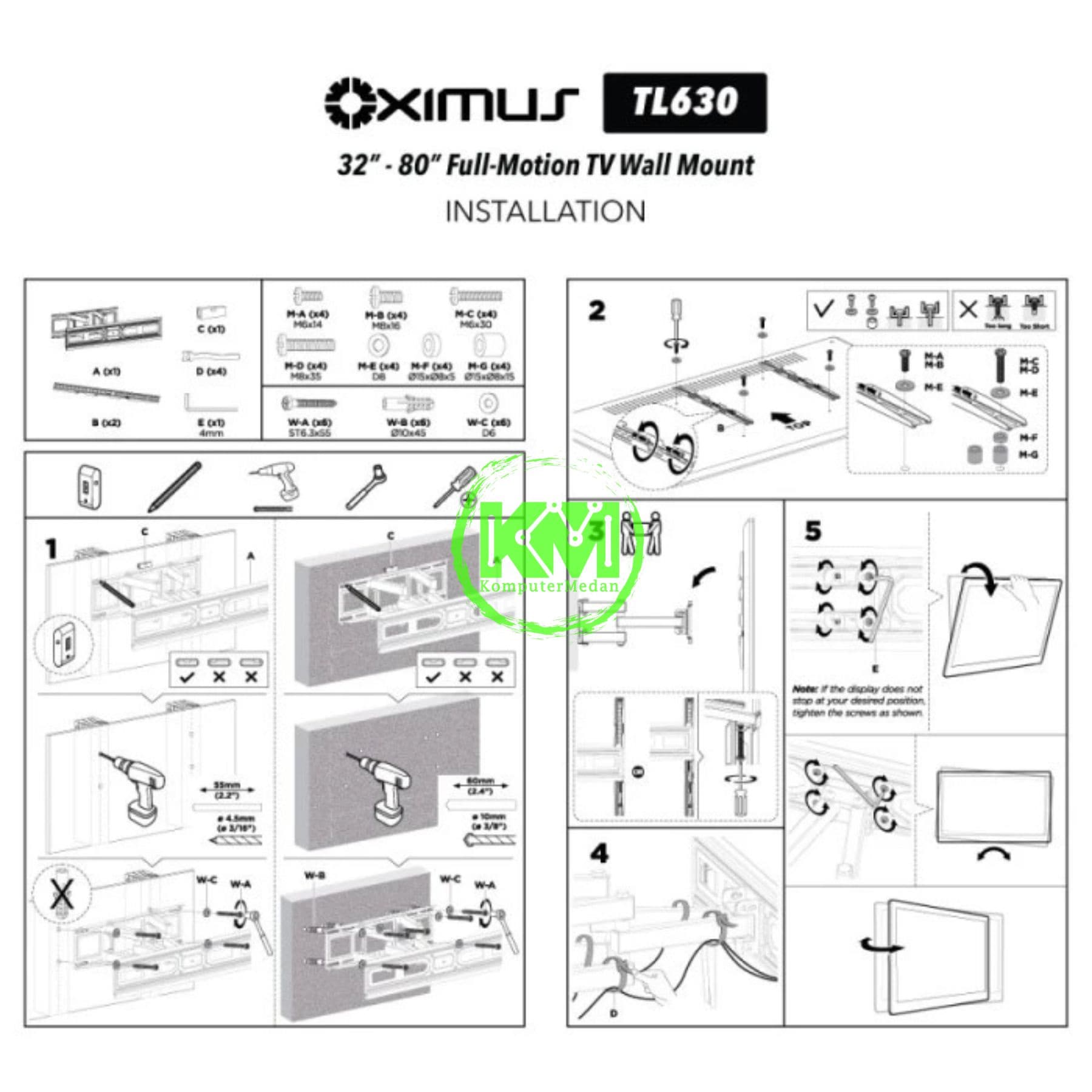 OXIMUS TL630 WALL BRACKET BLACK - Image 5