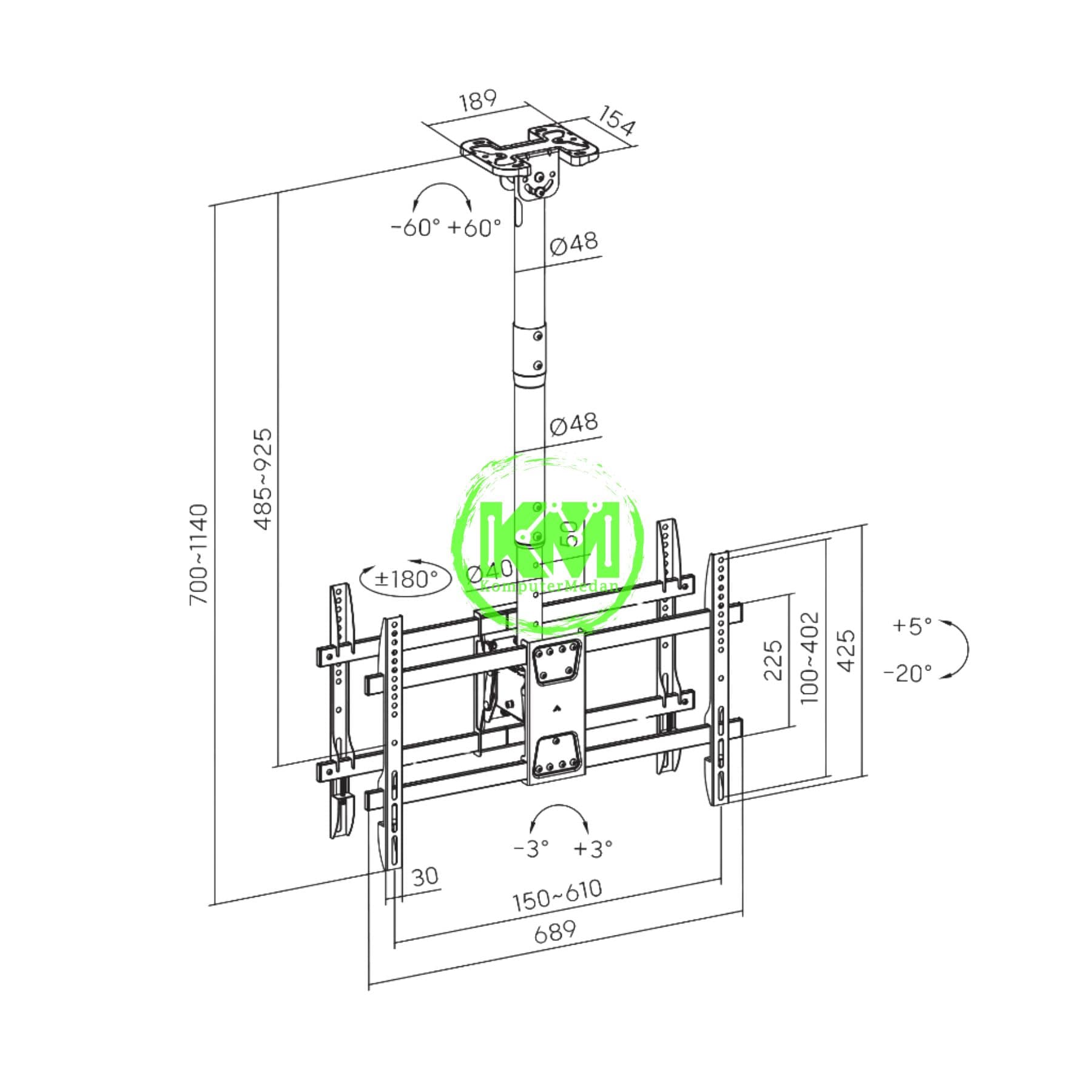 OXIMUS CB15B CEILING BRACKET - Image 2