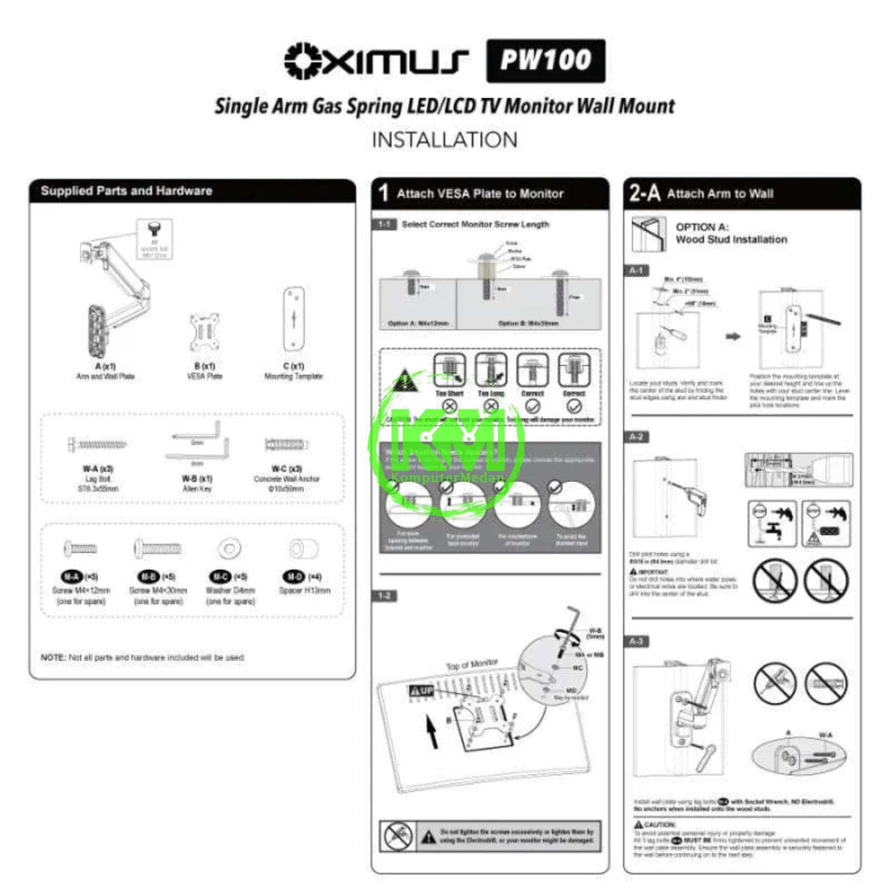 OXIMUS PW100 WALL BRACKET BLACK - Image 4