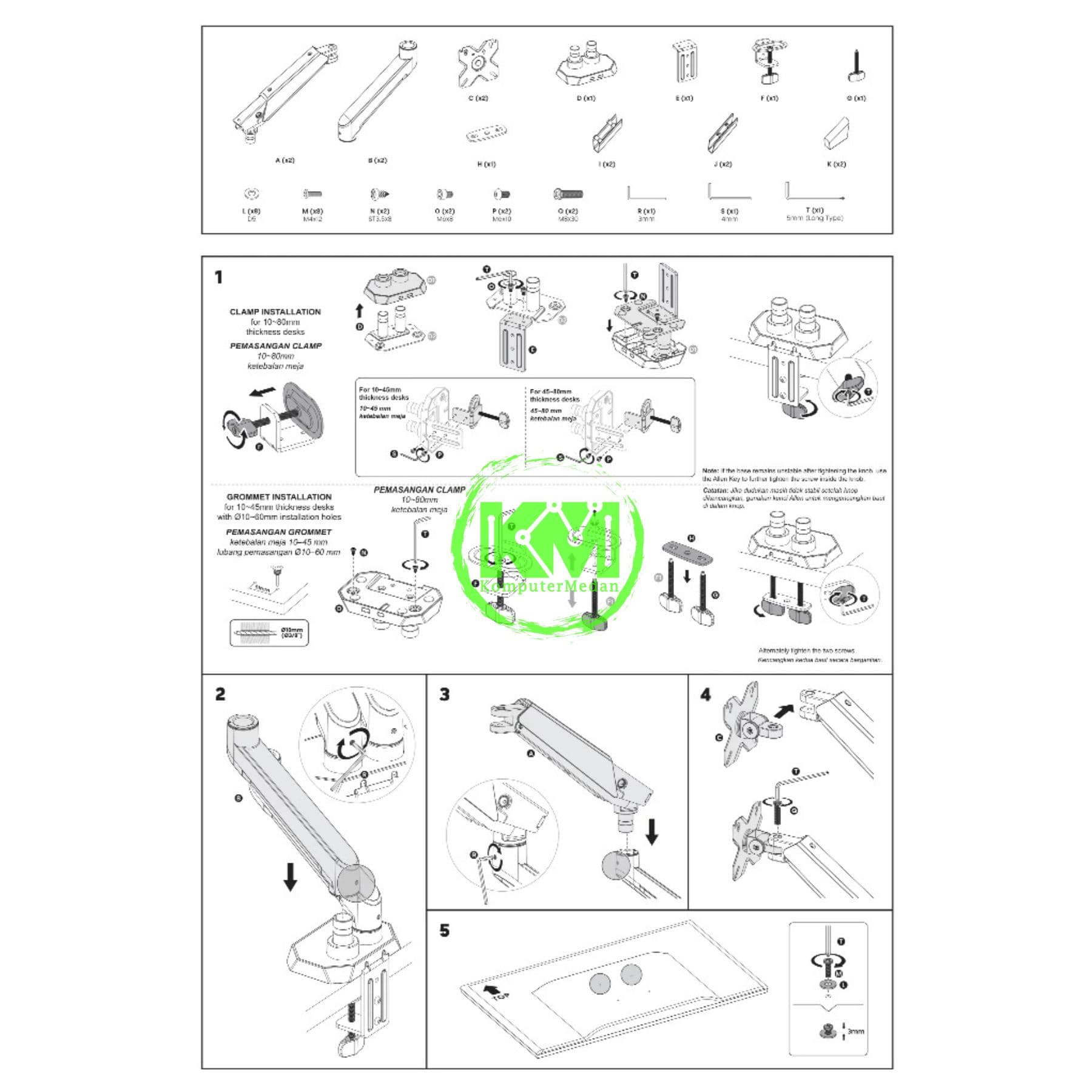OXIMUS PD209 DESK BRACKET BLACK - Image 3