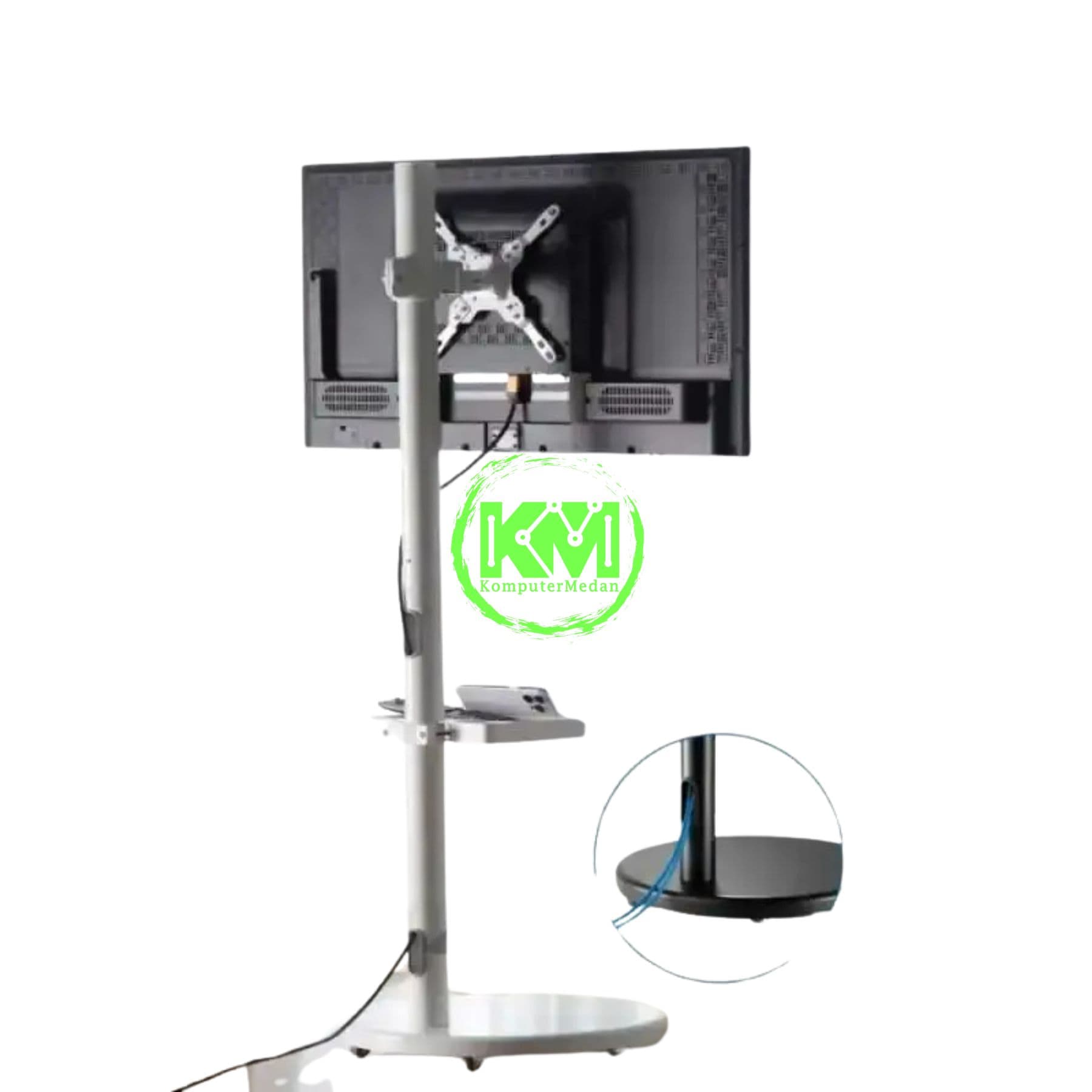 OXIMUS TC380 STANDING TV CART WHITE - Image 2