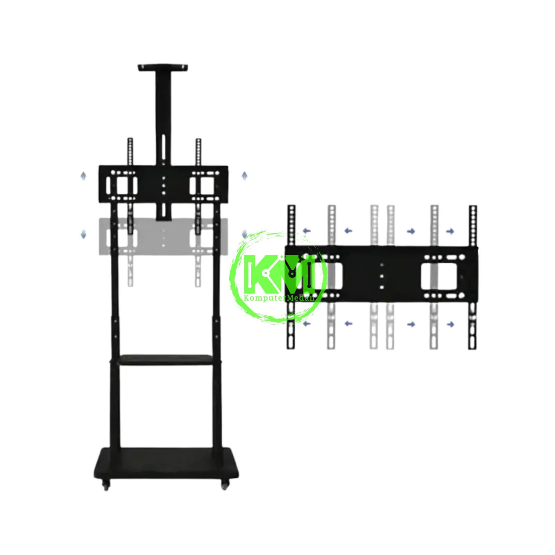 OXIMUS TC1700 STANDING TV CART BLACK - Image 3