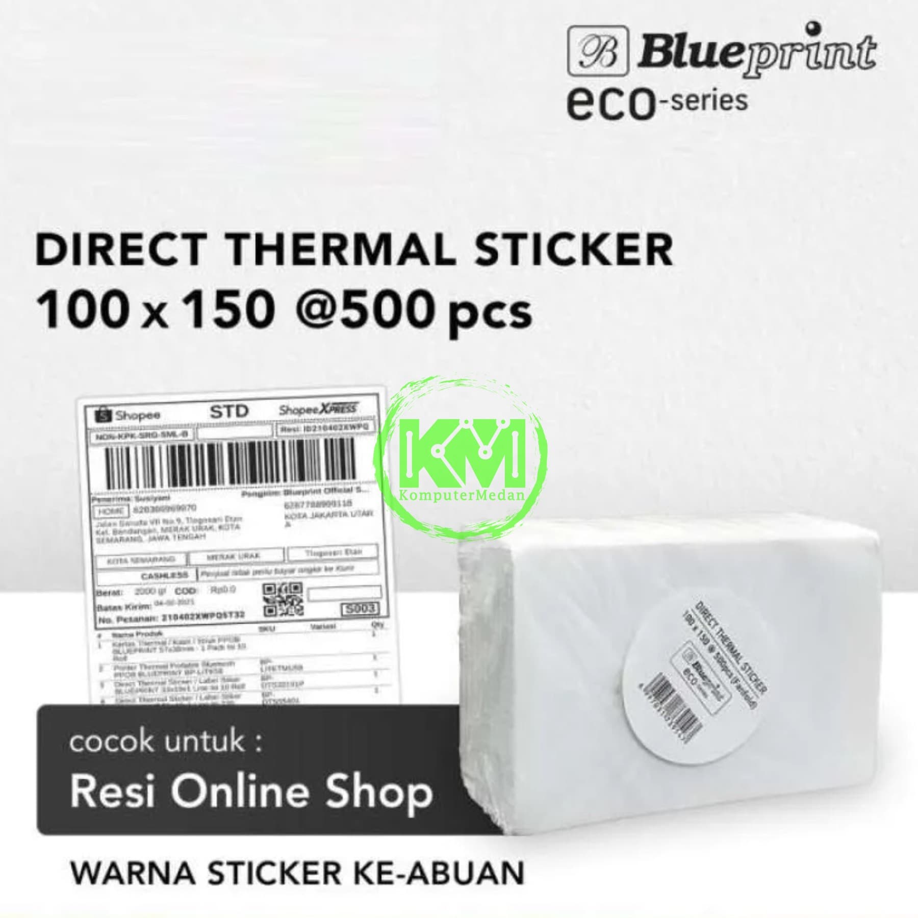 BLUEPRINT LITE DIRECT THERMAL STICKER 100x150x1 (500PCS) - MODEL CONTINUOUS FORM - Image 3