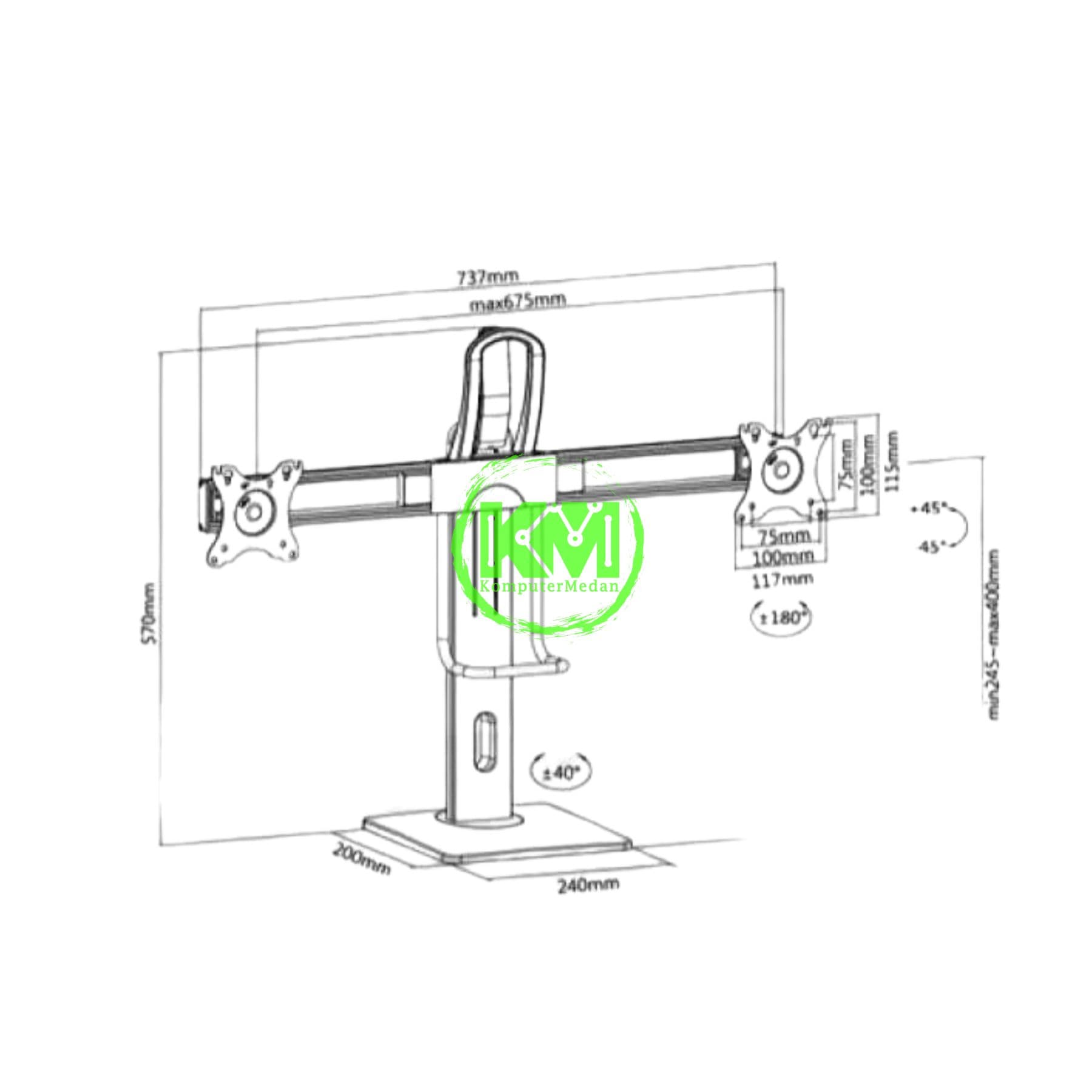 OXIMUS P820 DESK BRACKET - Image 3