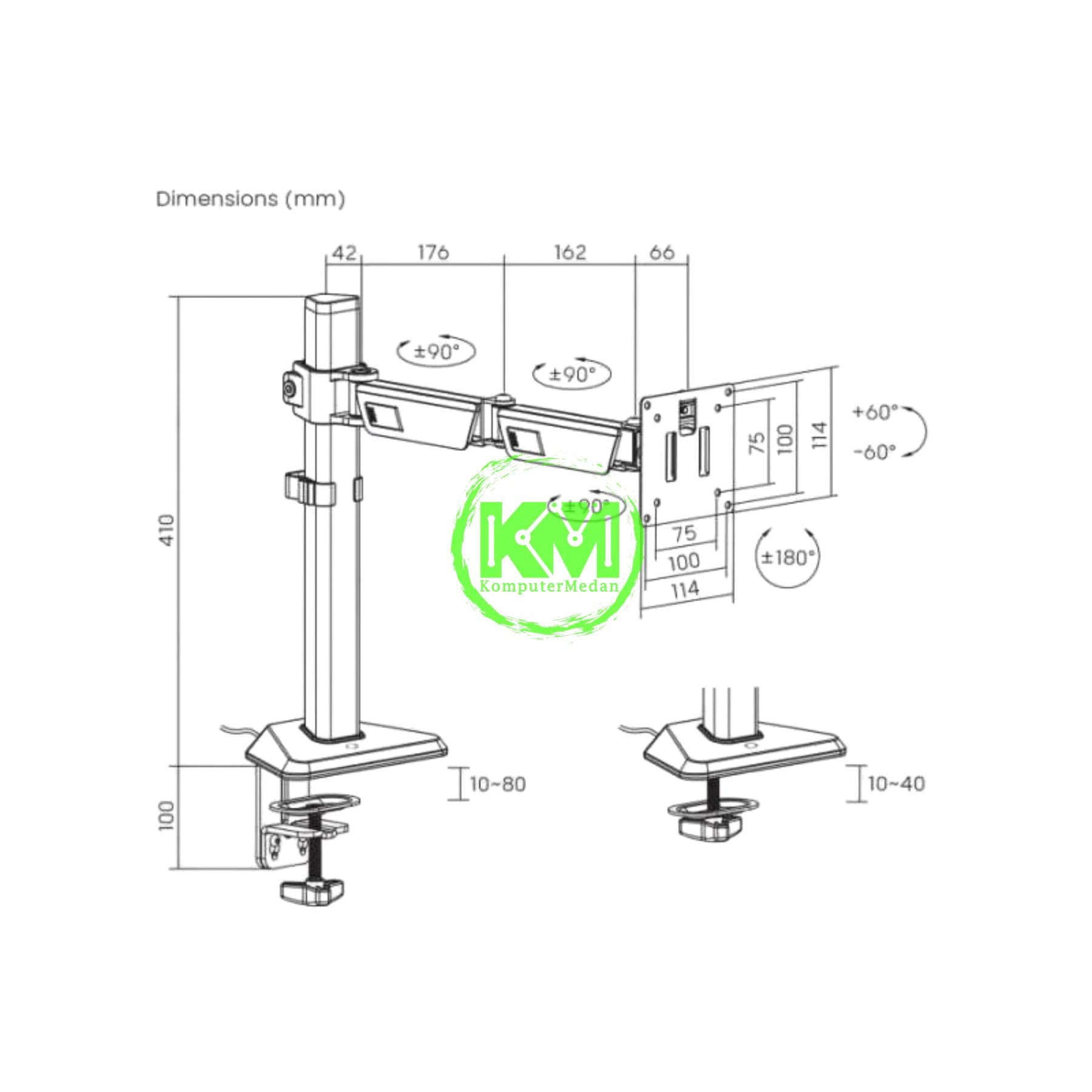 OXIMUS ZD304L DESK BRACKET - Image 4