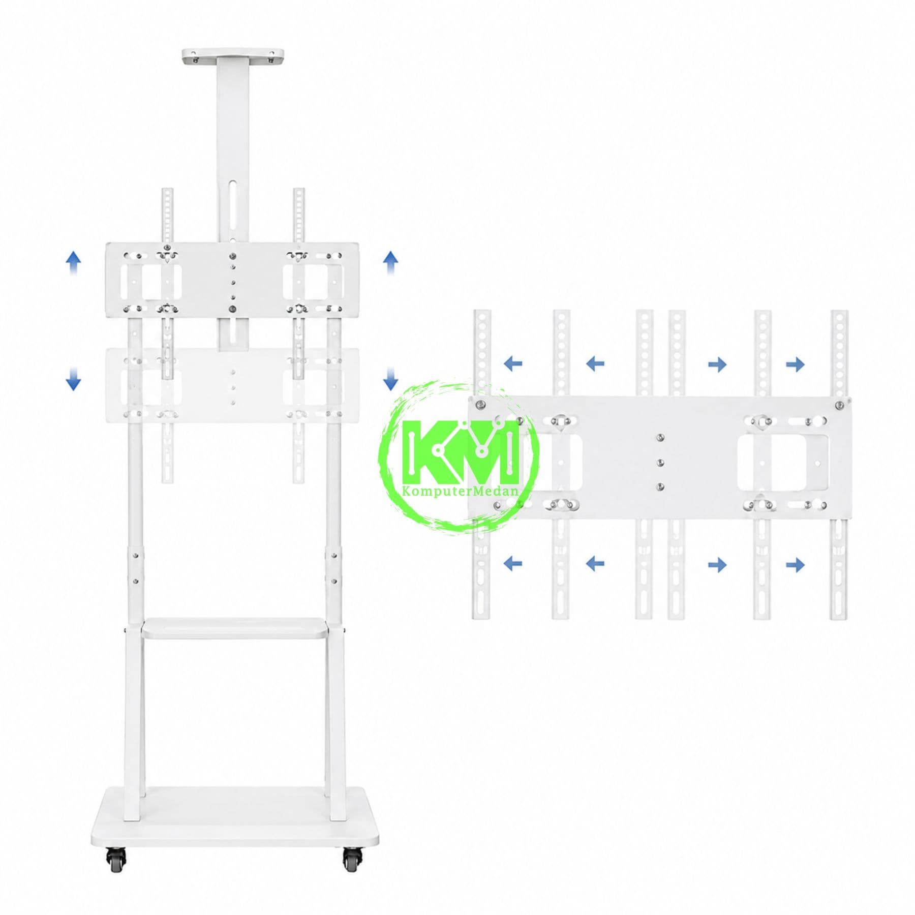 OXIMUS TC1700 STANDING TV CART WHITE - Image 2